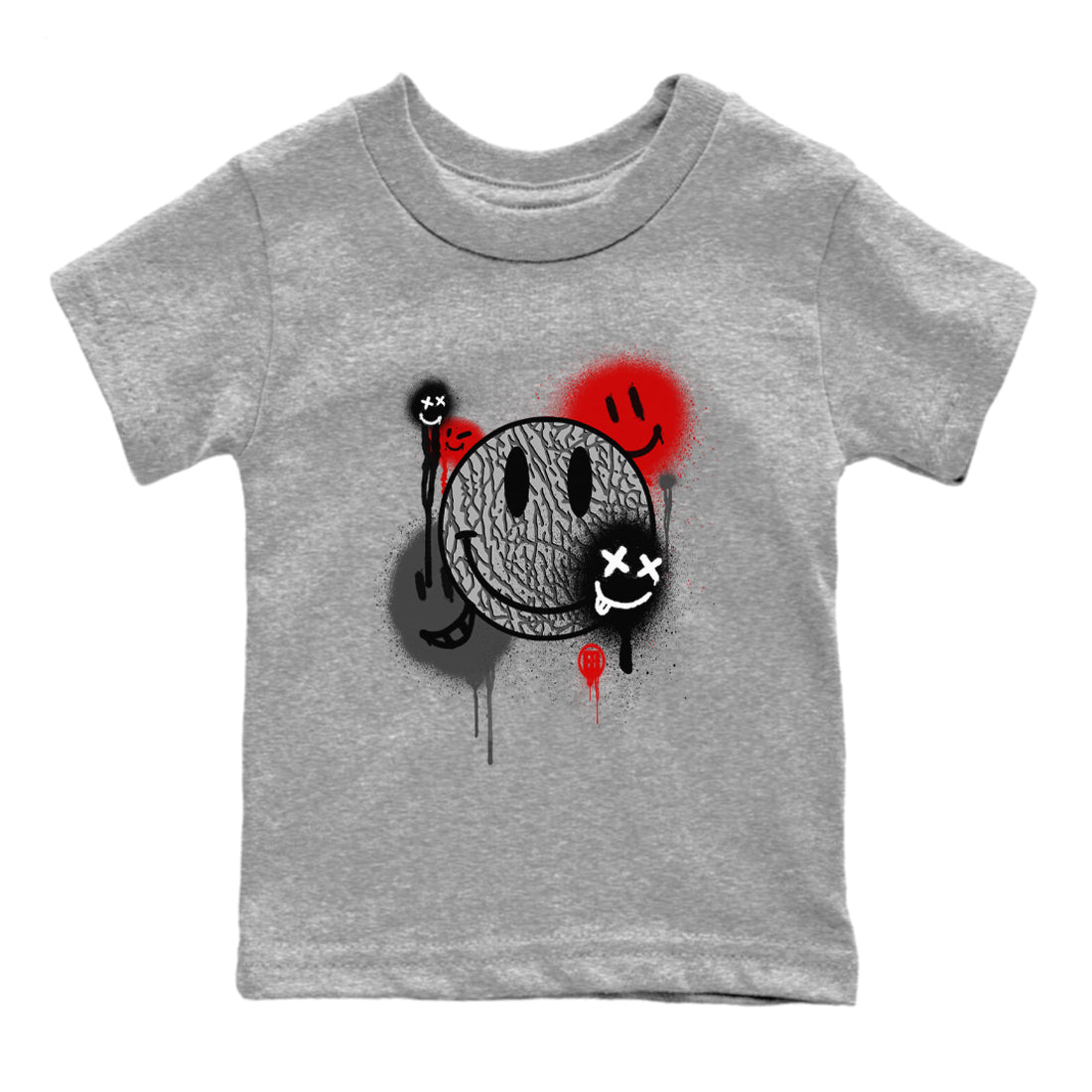 Smile Painting snkmatch Tees Kids - Air Jordan 3 Black Cement