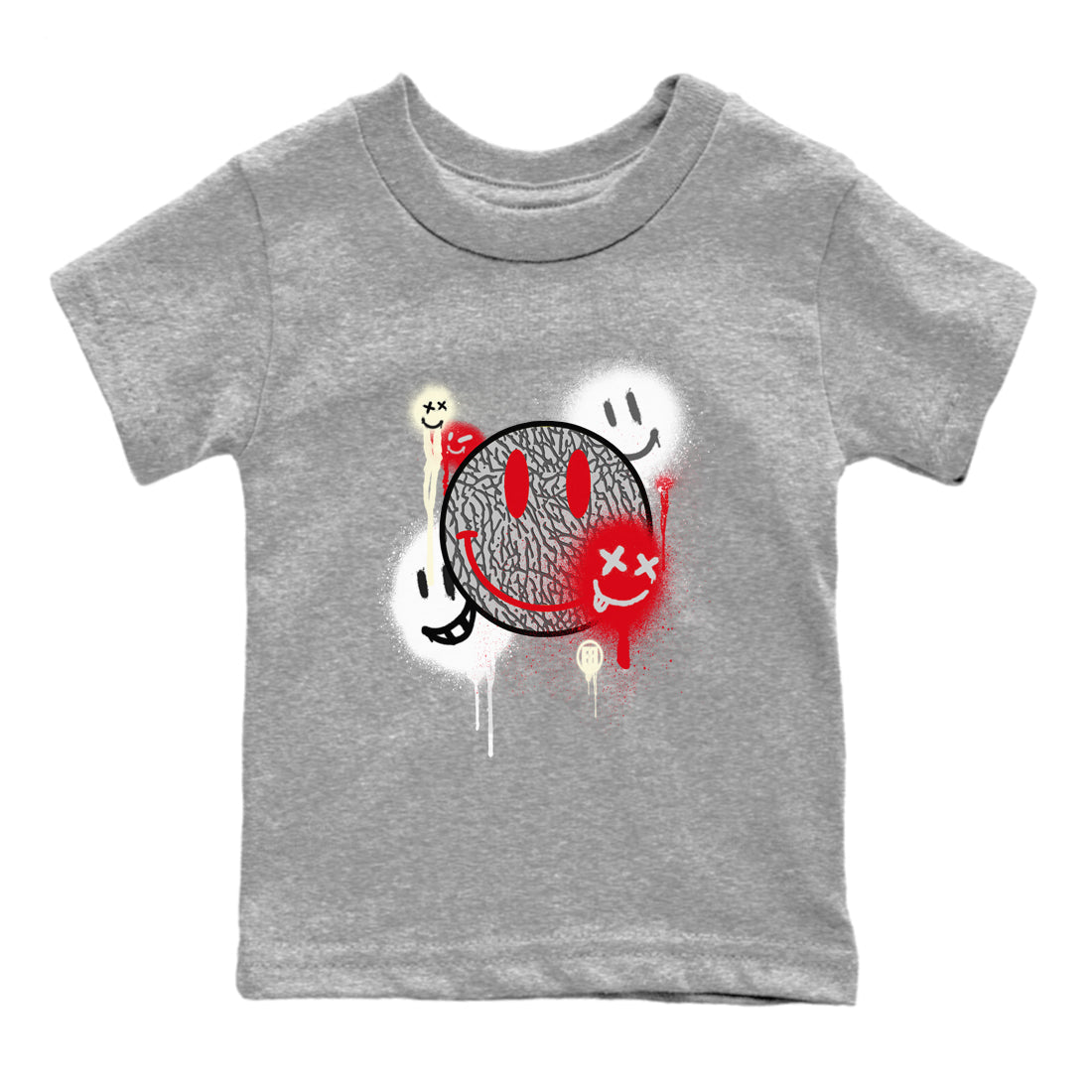 Smile Painting snkmatch Tees Kids - Air Jordan 3 Cement Grey