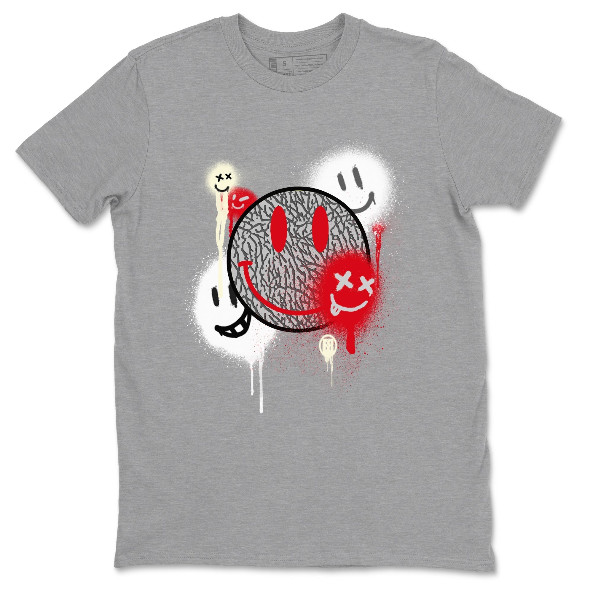 Smile Painting snkmatch Tees - Air Jordan 3 Cement Grey