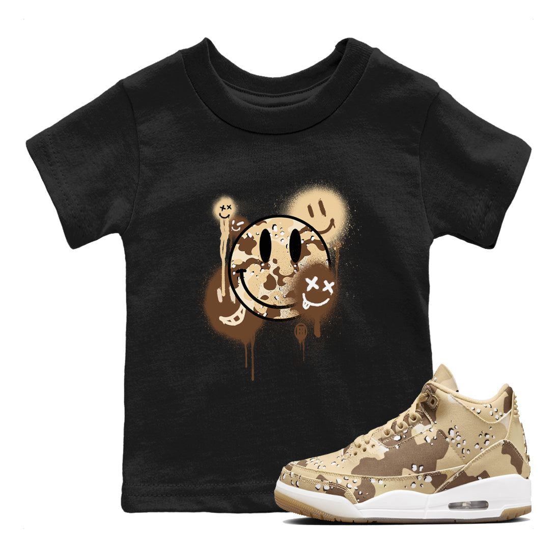Smile Painting snkmatch Tees Kids - Air Jordan 3 Desert Camo