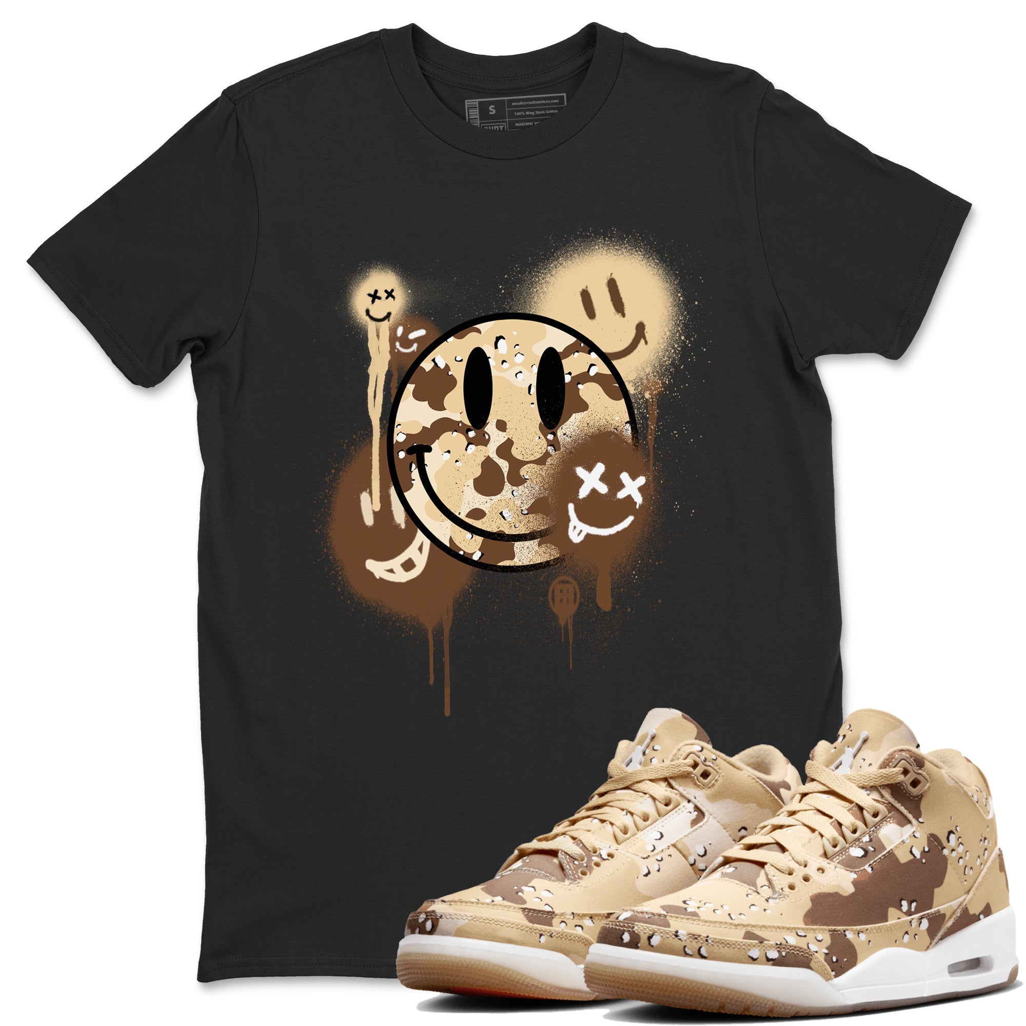 Smile Painting snkmatch Tees - Air Jordan 3 Desert Camo