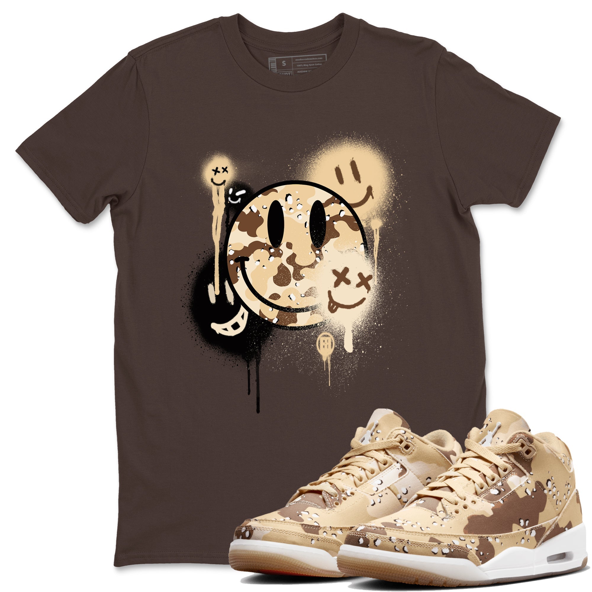 Smile Painting snkmatch Tees - Air Jordan 3 Desert Camo