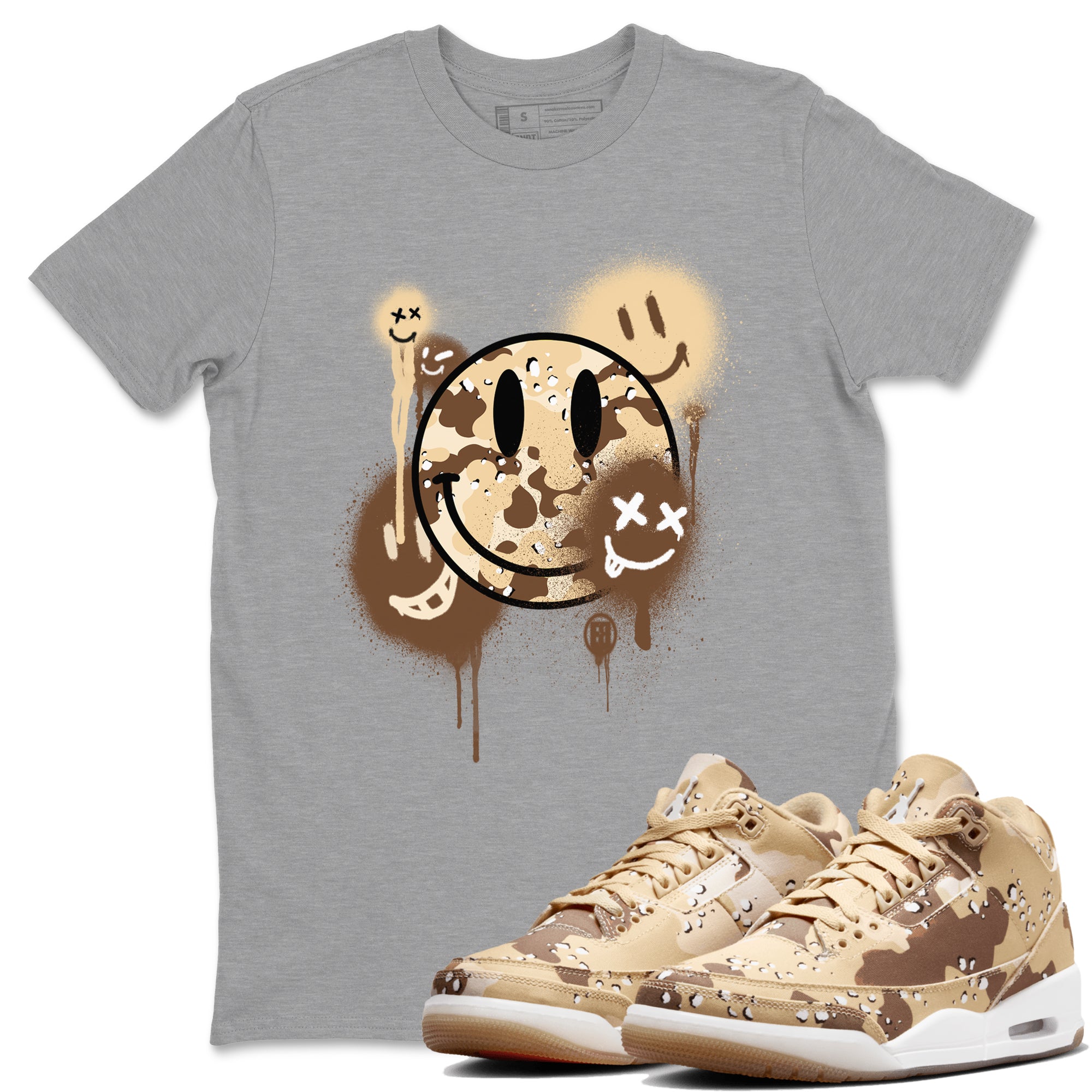 Smile Painting snkmatch Tees - Air Jordan 3 Desert Camo