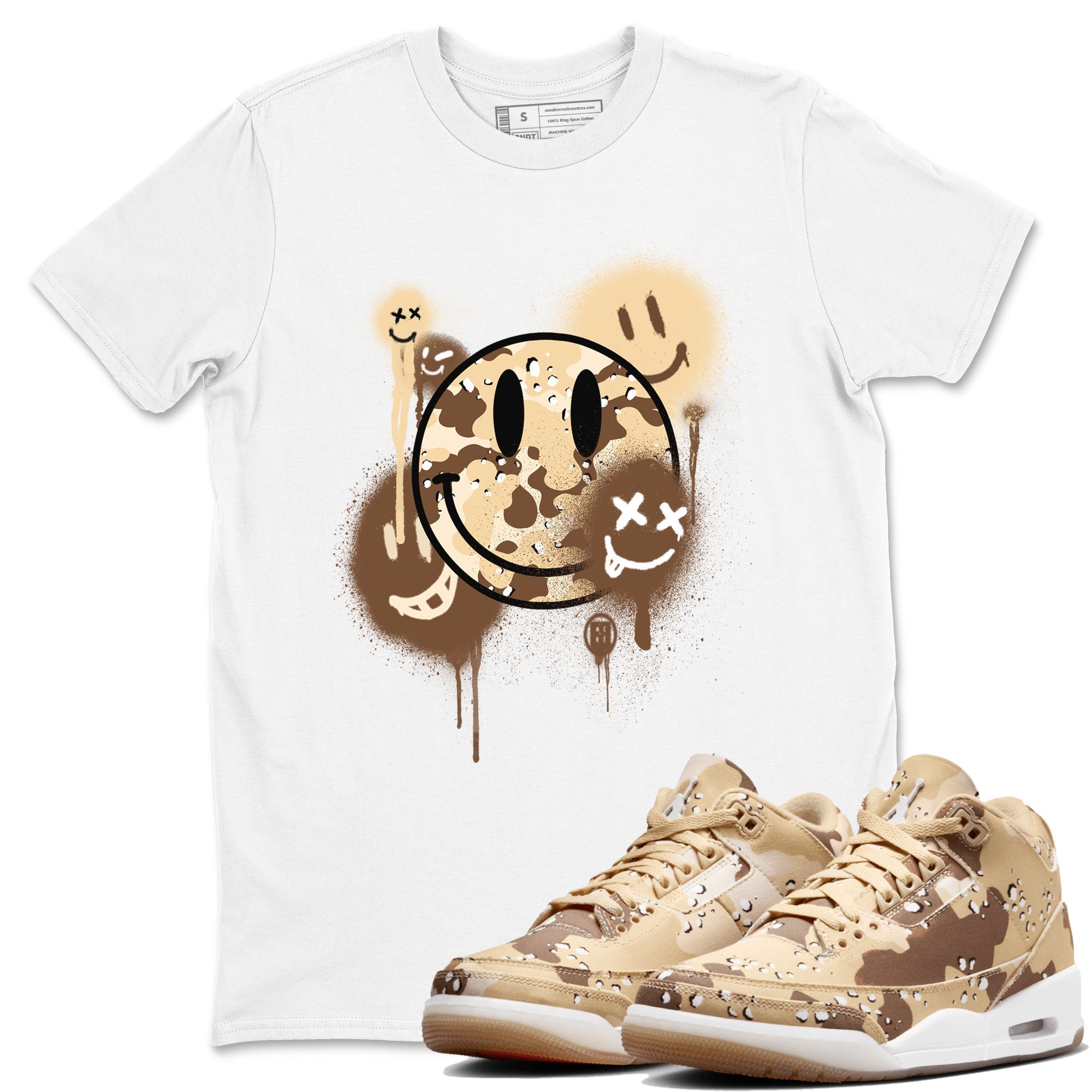 Smile Painting snkmatch Tees - Air Jordan 3 Desert Camo