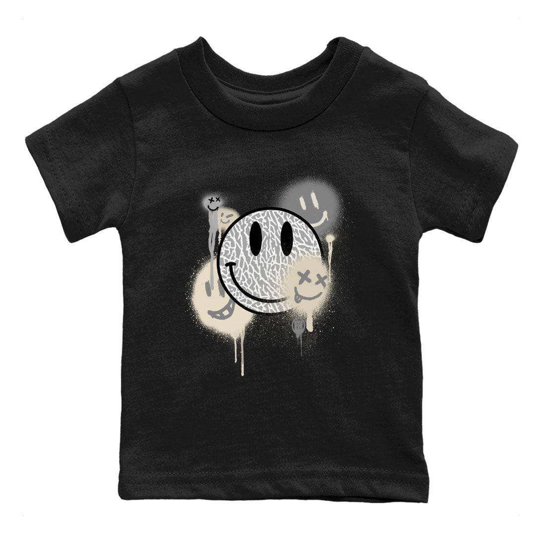 Smile Painting snkmatch Tees Kids - Air Jordan 3 Ivory