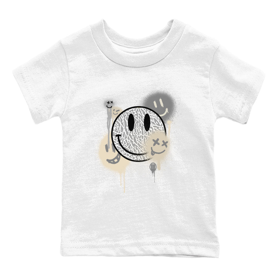 Smile Painting snkmatch Tees Kids - Air Jordan 3 Ivory
