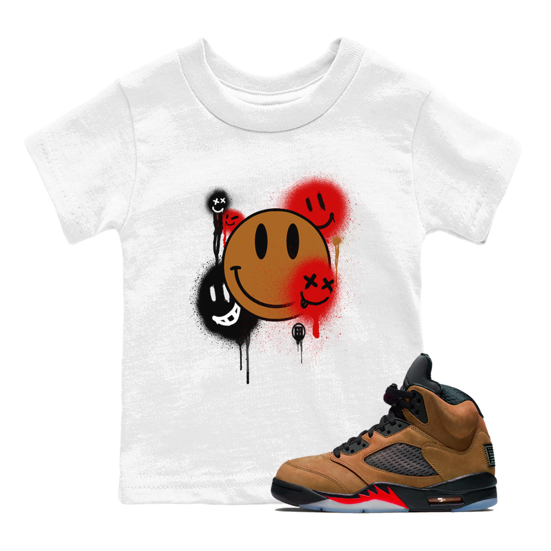 Smile Painting snkmatch Tees Kids - Air Jordan 5 Archaeo Brown