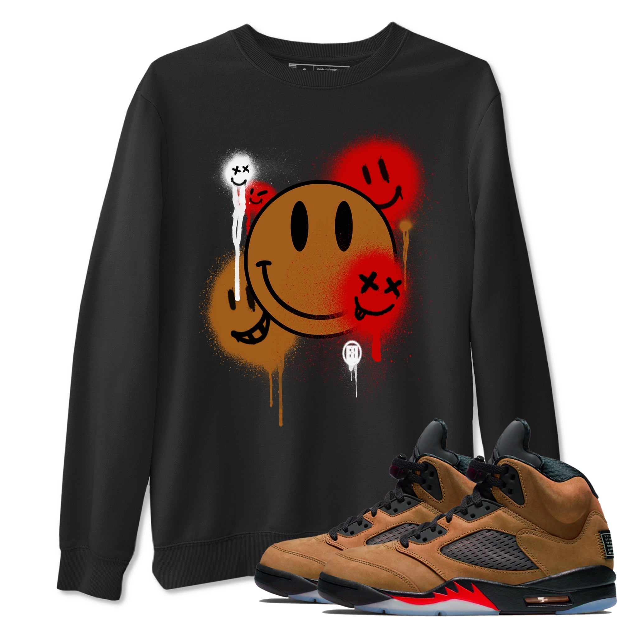 Smile Painting snkmatch Tees - Air Jordan 5 Archaeo Brown
