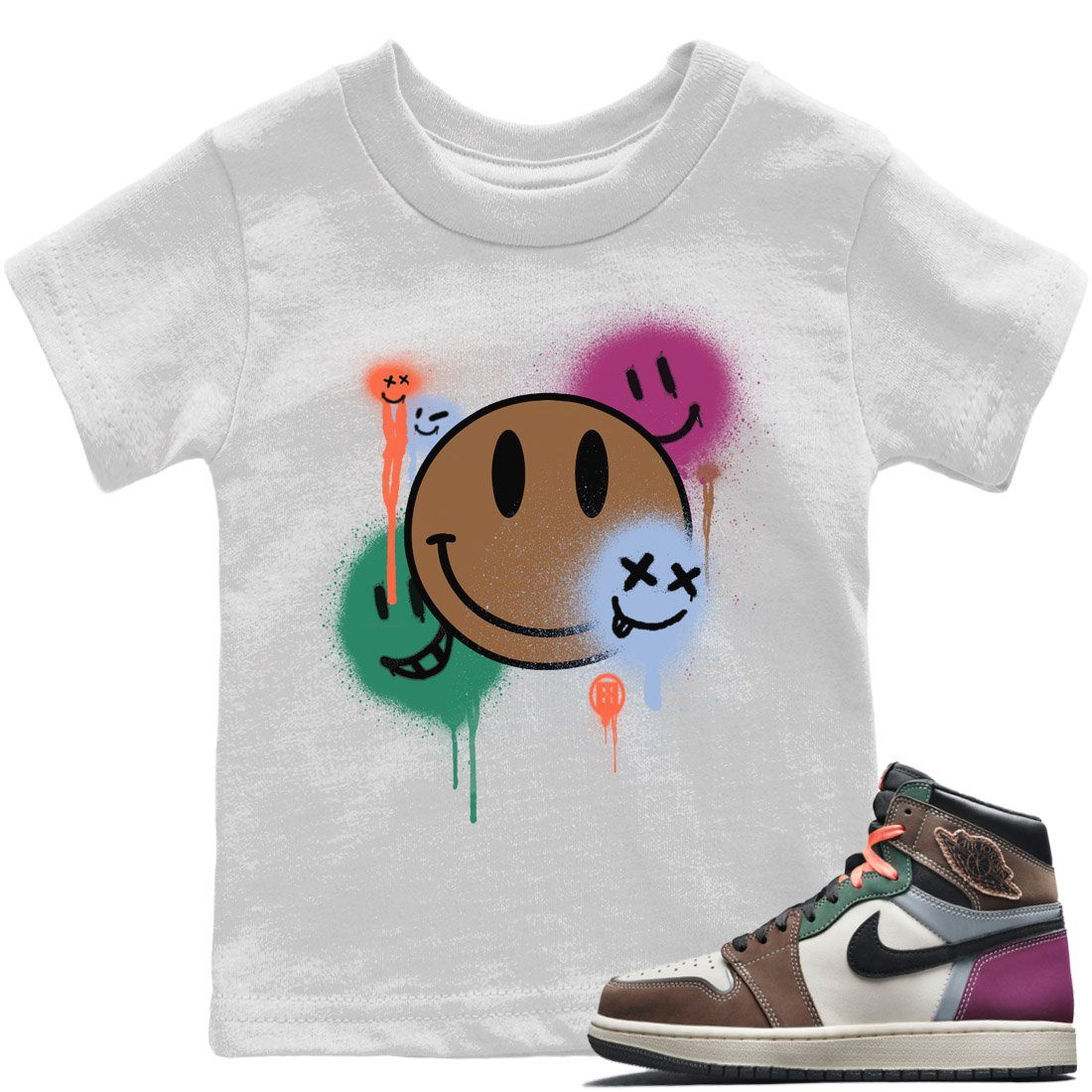 Smile Painting Kids Tops - Air Jordan 1 Hand Crafted