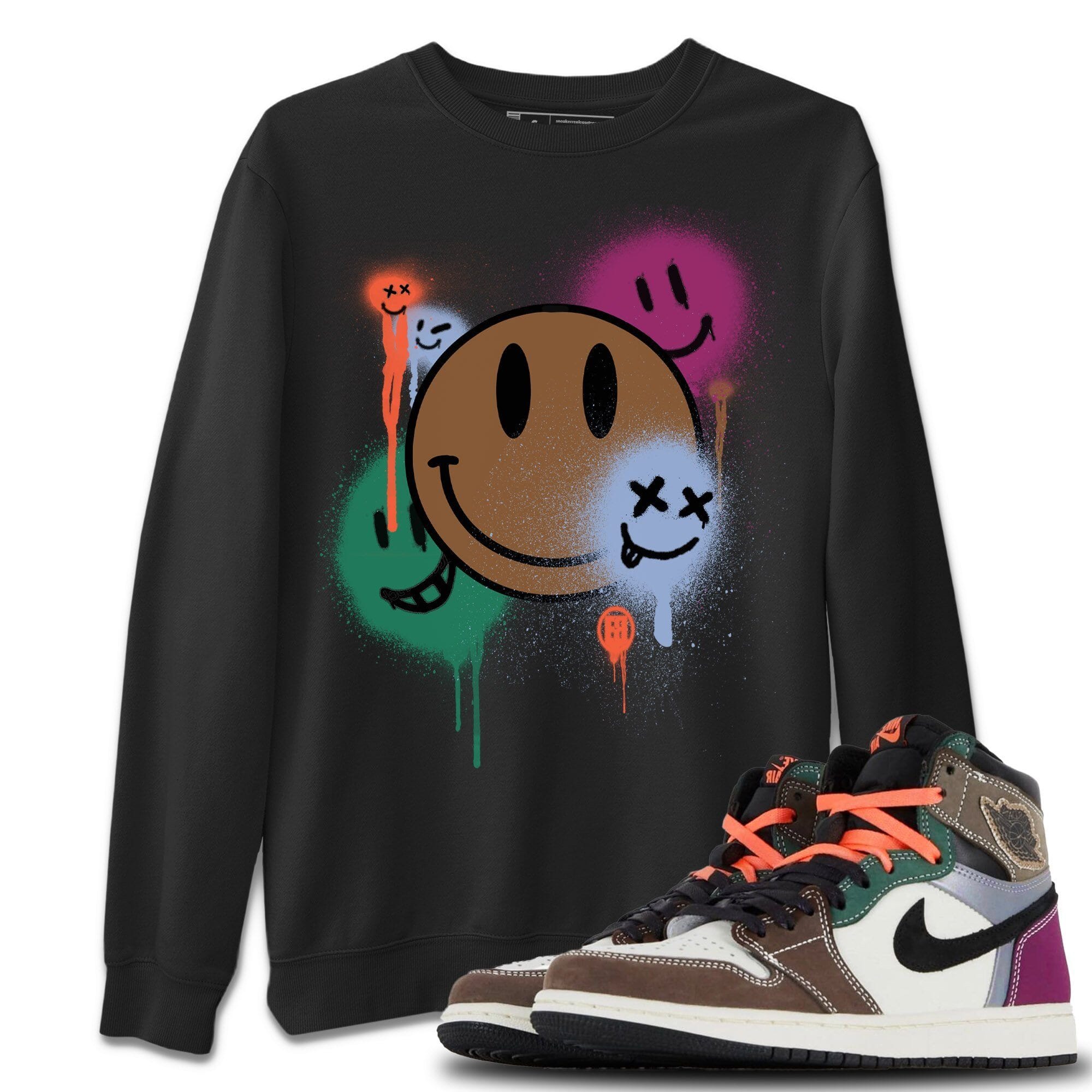 Smile Painting Unisex Tops - Air Jordan 1 Hand Crafted
