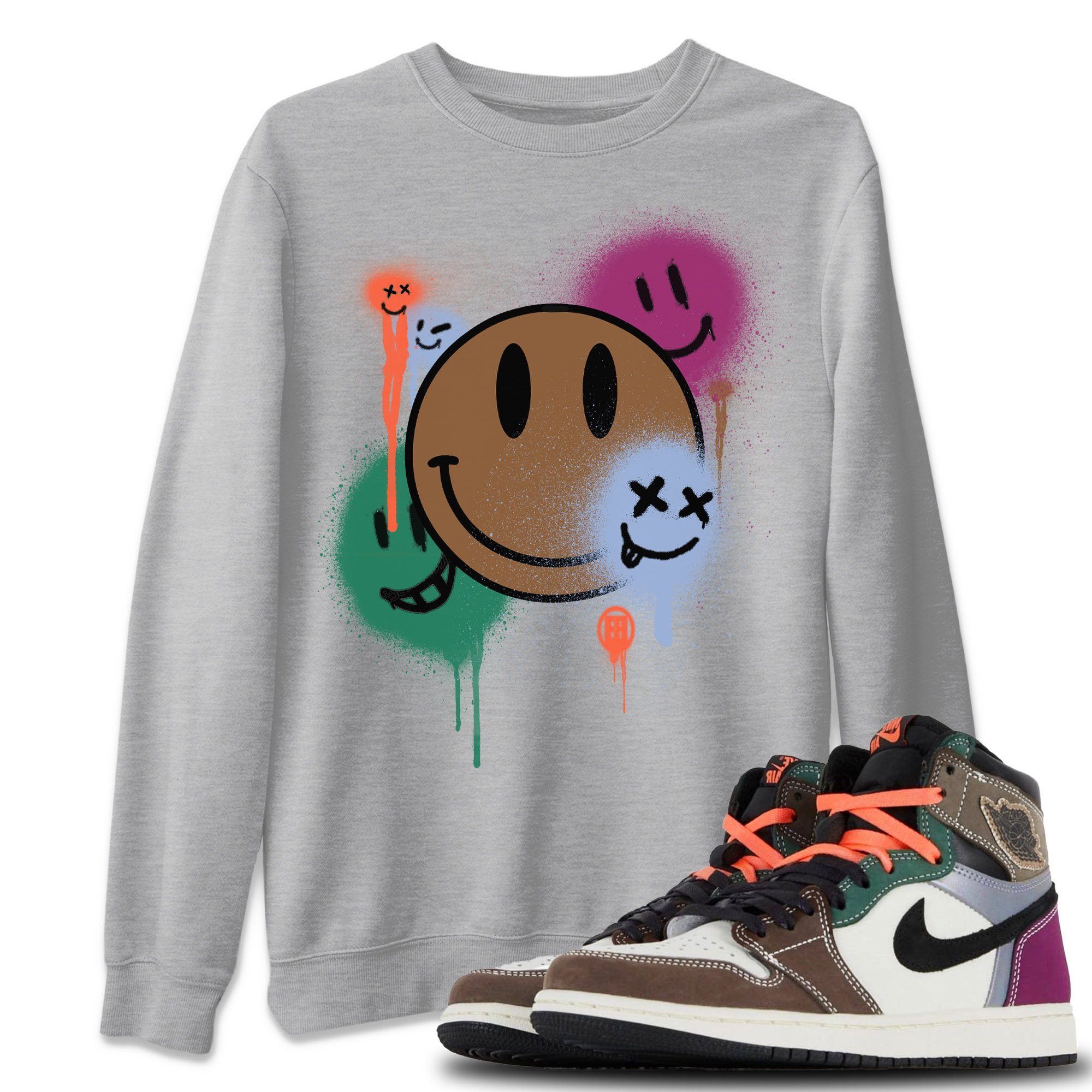 Smile Painting Unisex Tops - Air Jordan 1 Hand Crafted