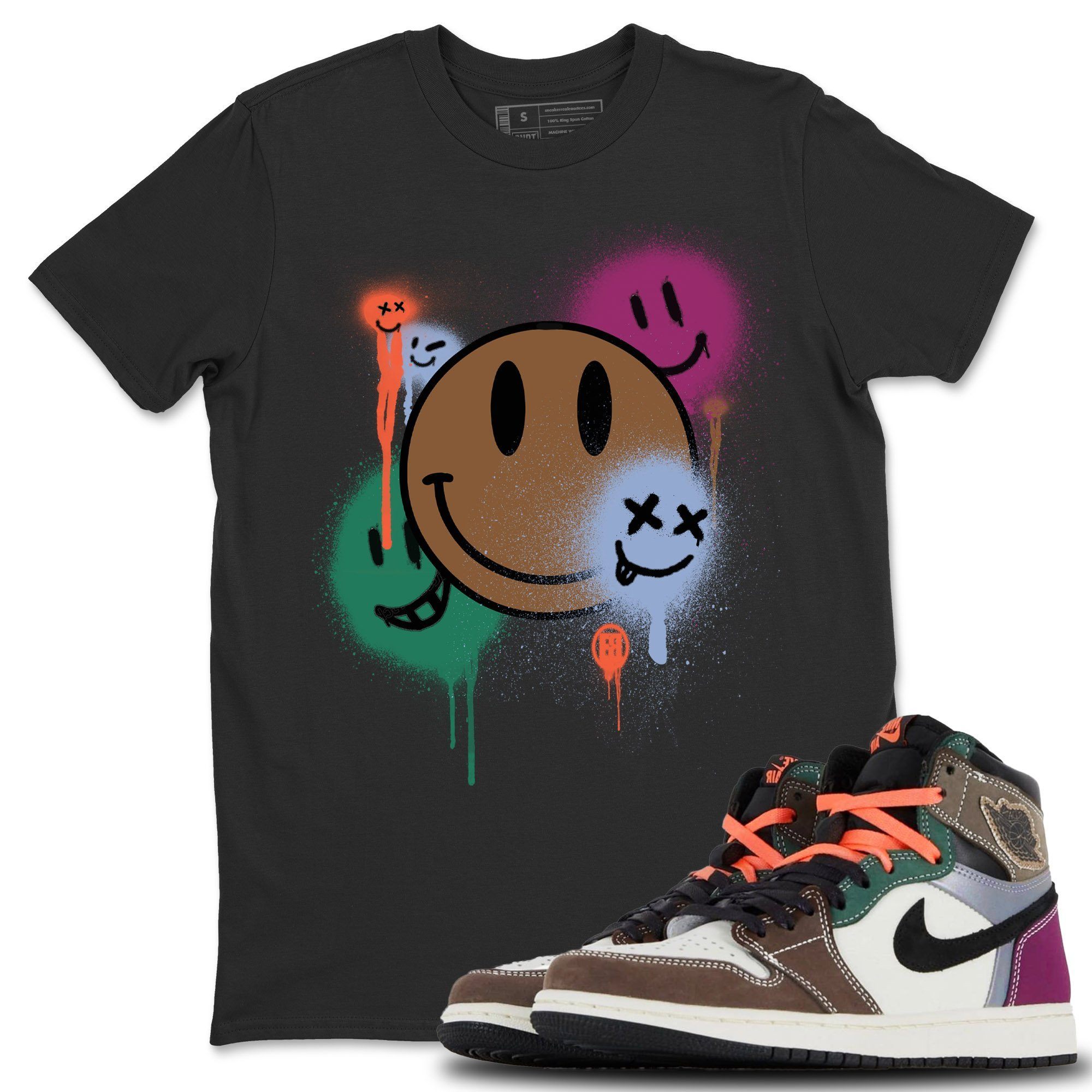 Smile Painting Unisex Tops - Air Jordan 1 Hand Crafted