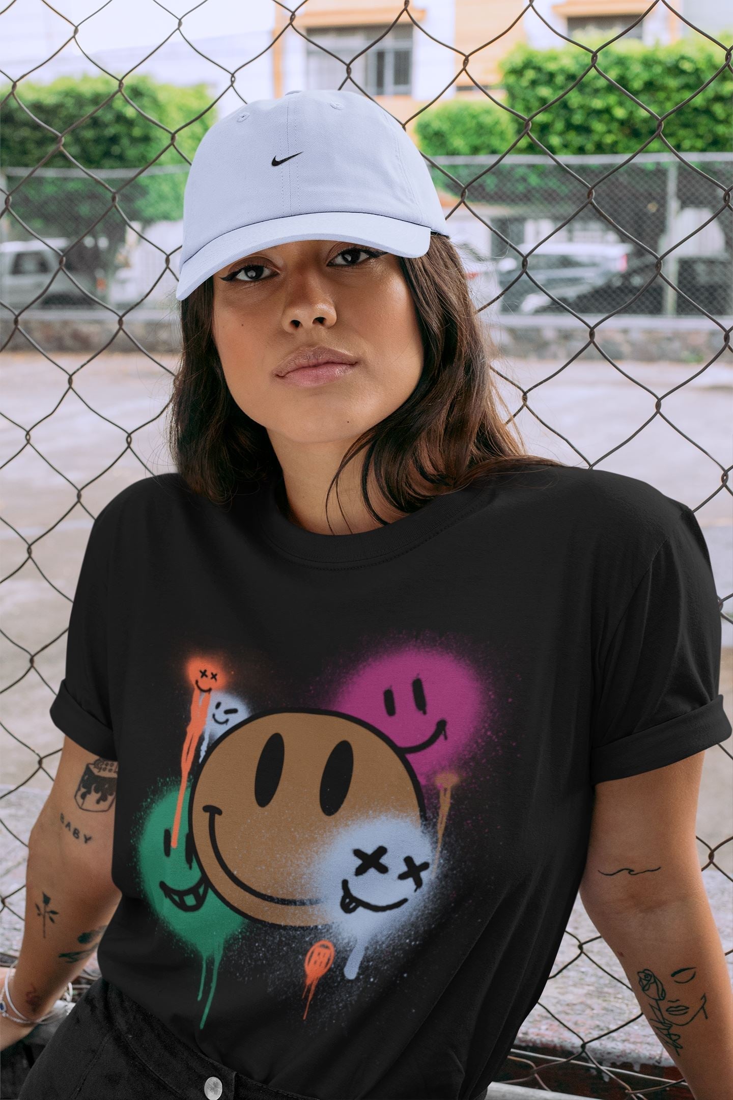 Smile Painting Unisex Tops - Air Jordan 1 Hand Crafted