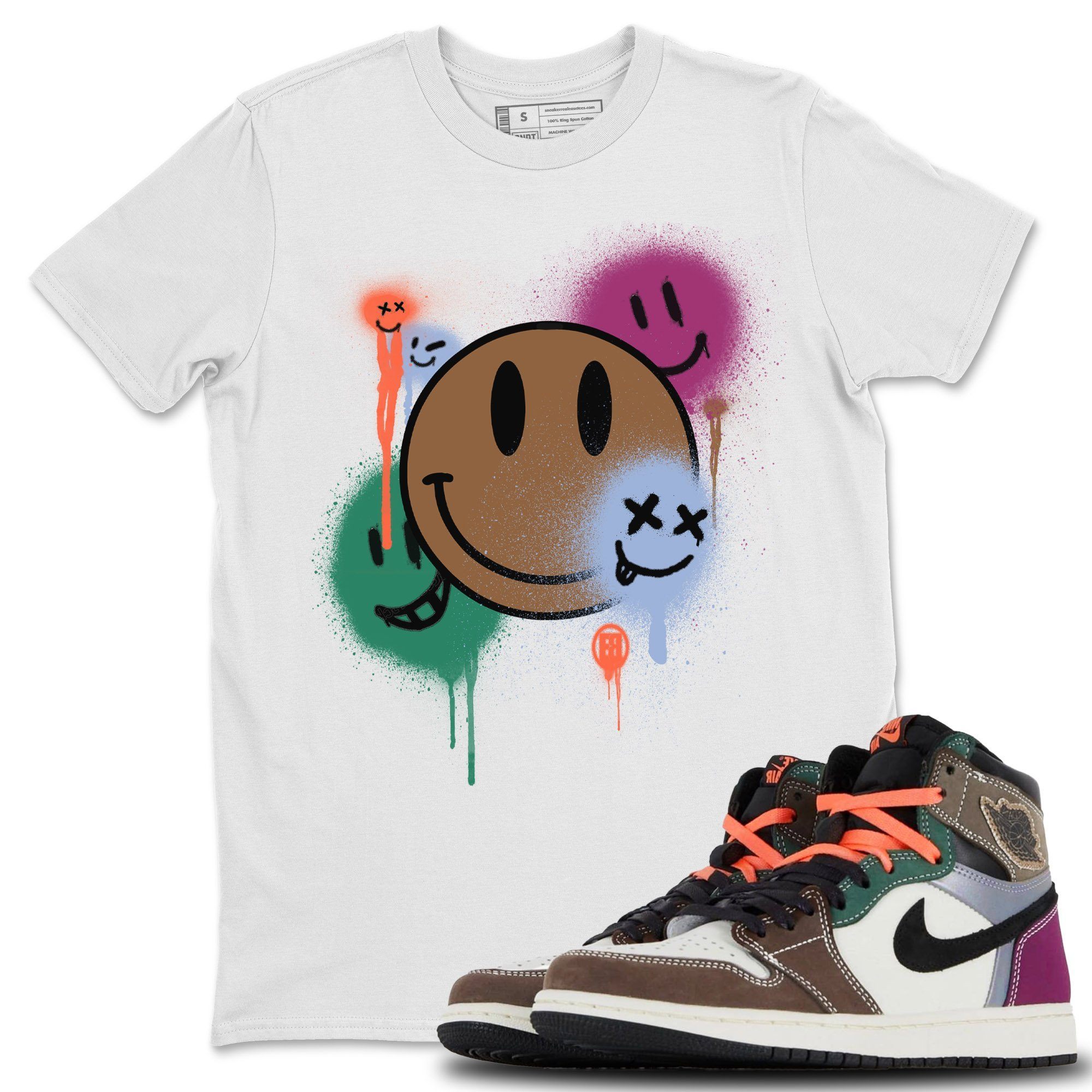 Smile Painting Unisex Tops - Air Jordan 1 Hand Crafted