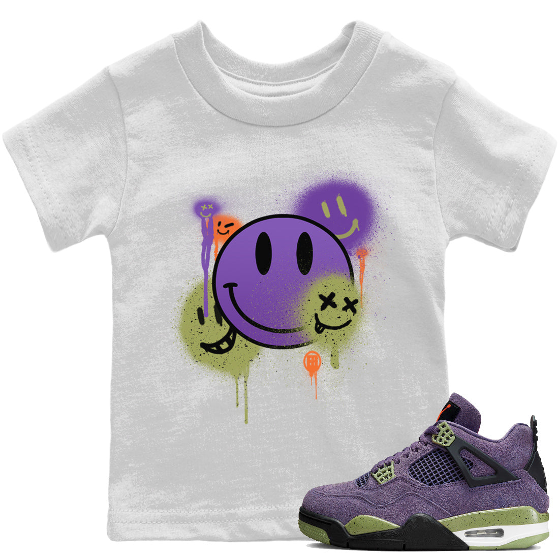 Smile Painting Kids Tops - Air Jordan 4 Canyon Purple
