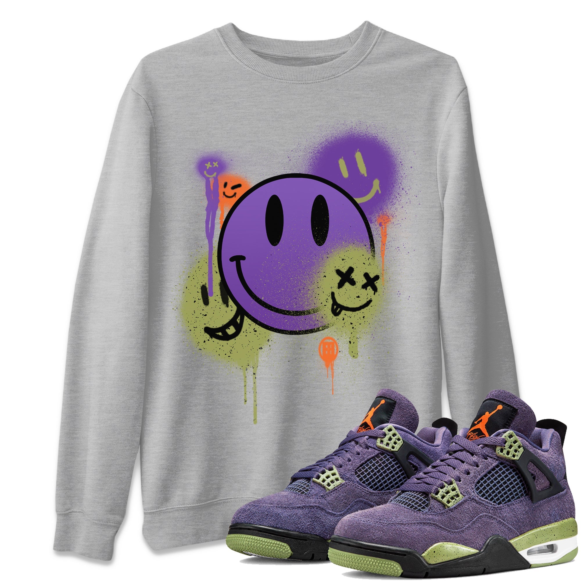 Smile Painting Unisex Tops - Air Jordan 4 Canyon Purple