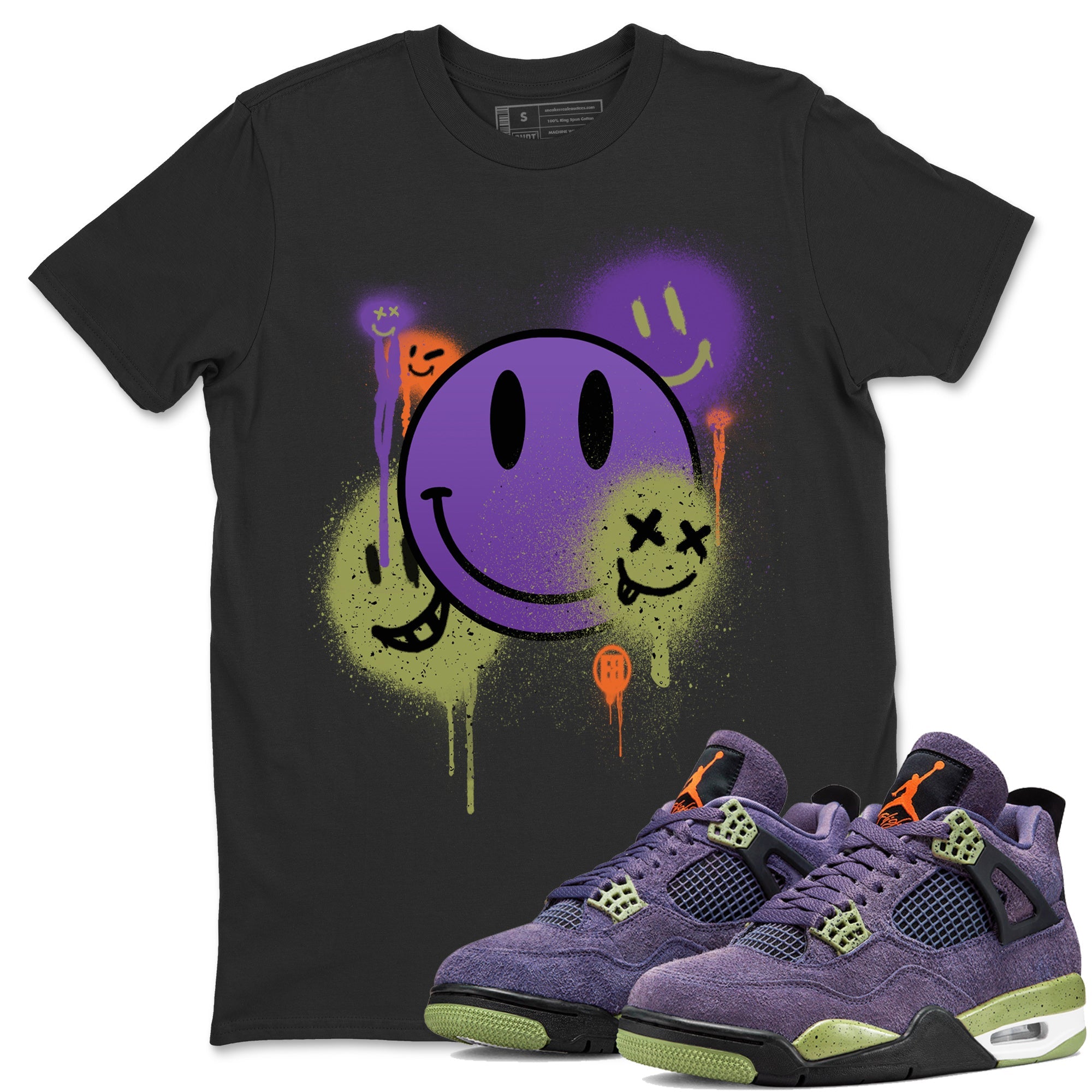 Smile Painting Unisex Tops - Air Jordan 4 Canyon Purple