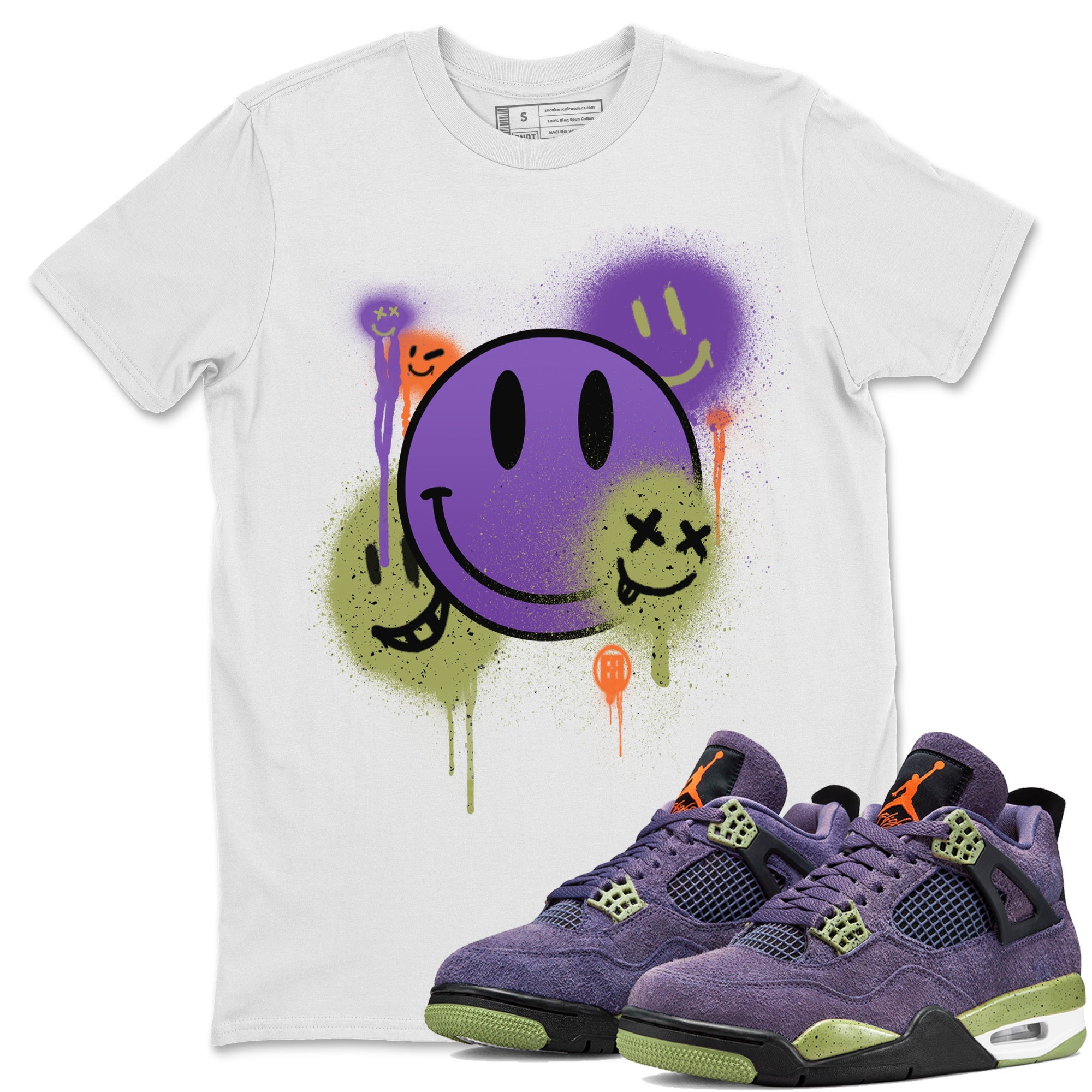 Smile Painting Unisex Tops - Air Jordan 4 Canyon Purple