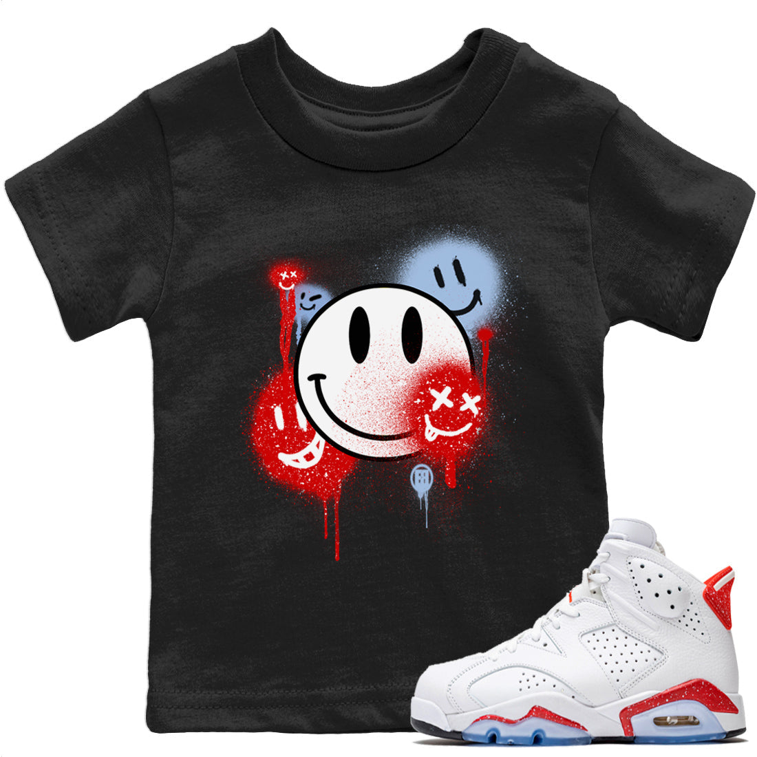 Smile Painting Kids Tops - Air Jordan 6 Red Velvet Cookies