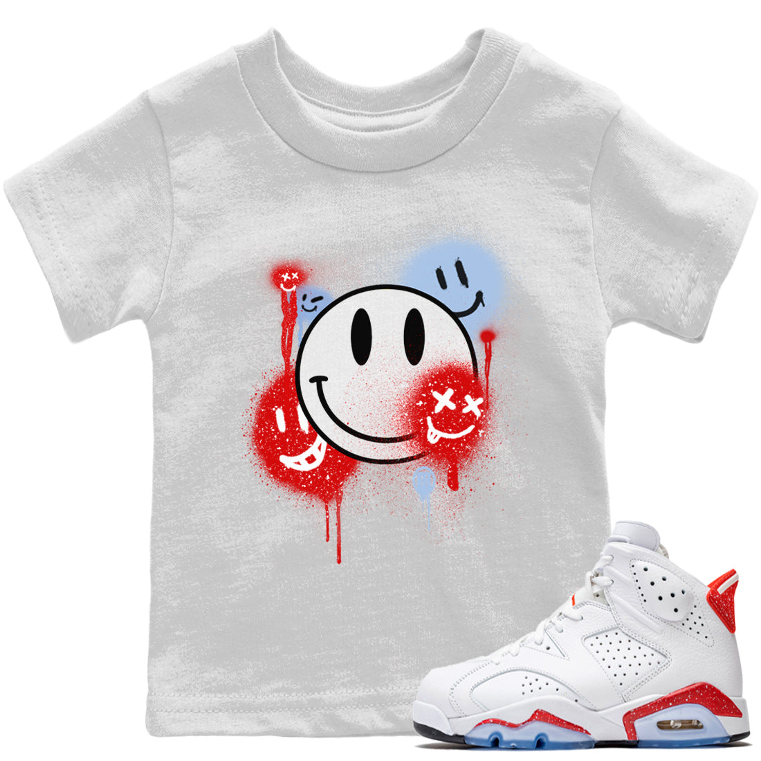 Smile Painting Kids Tops - Air Jordan 6 Red Velvet Cookies