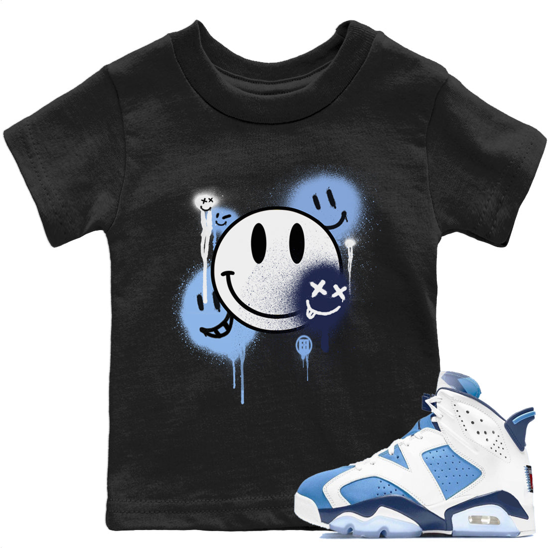 Smile Painting Kids Tops - Air Jordan 6 UNC