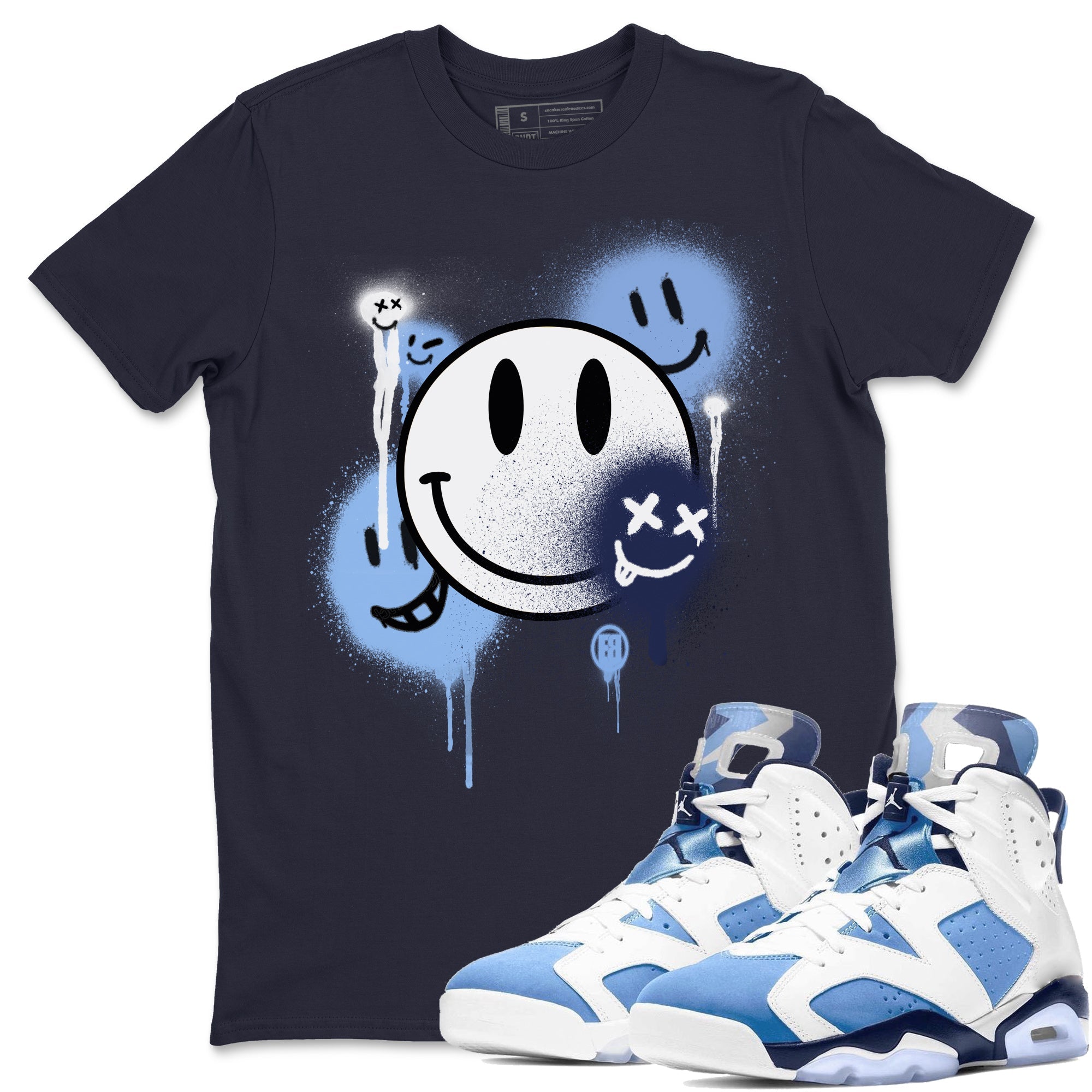 Smile Painting Unisex Tops - Air Jordan 6 UNC
