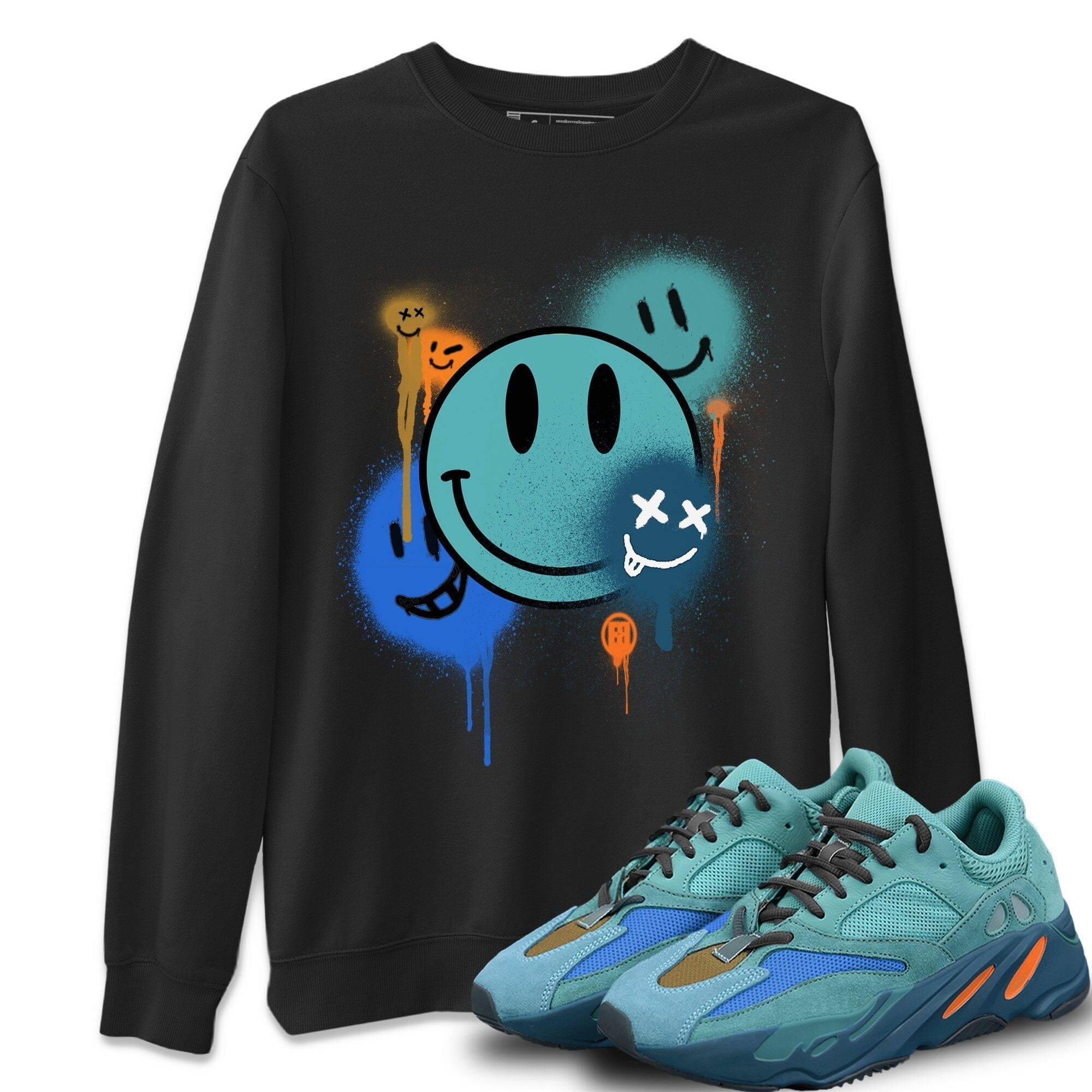 Smile Painting Unisex Tops - Yeezy 700 Faded Azure