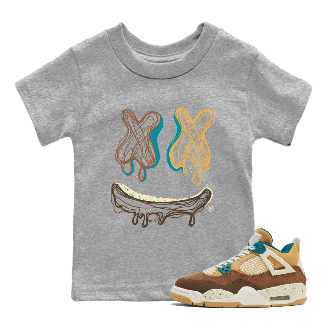 Smile Doodle snkmatch Tee Kids - Air Jordan 4 Cacao Wow