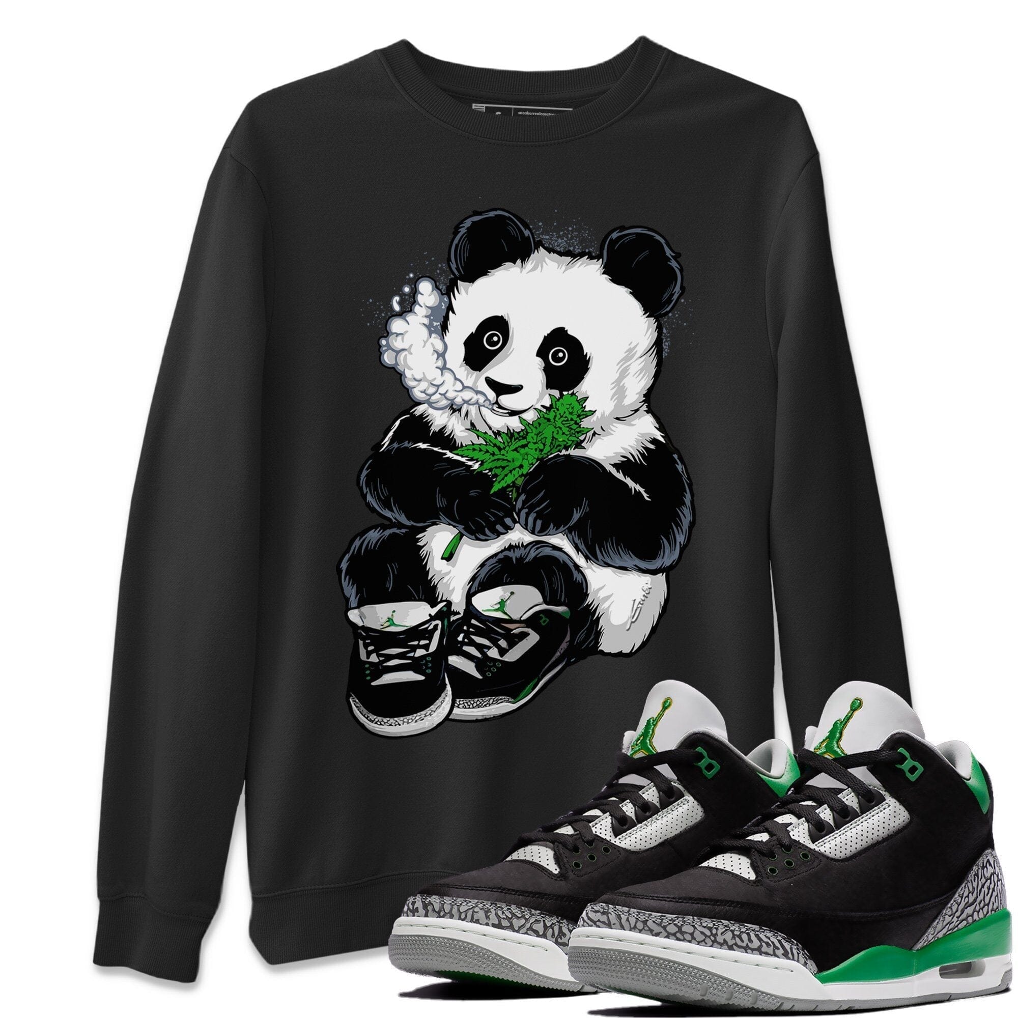 Smoking Panda Unisex Tops - Air Jordan 3 Pine Green