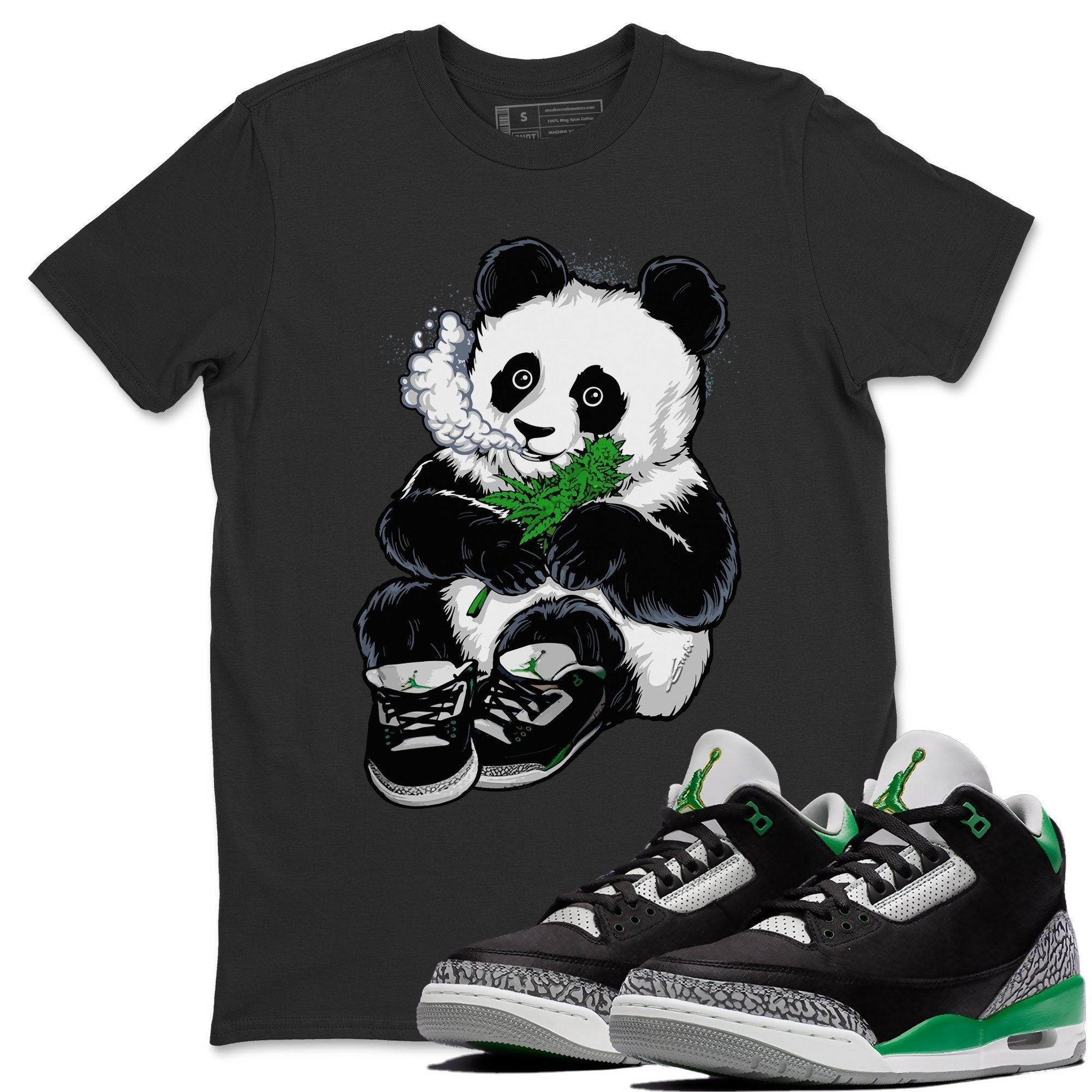 Smoking Panda Unisex Tops - Air Jordan 3 Pine Green