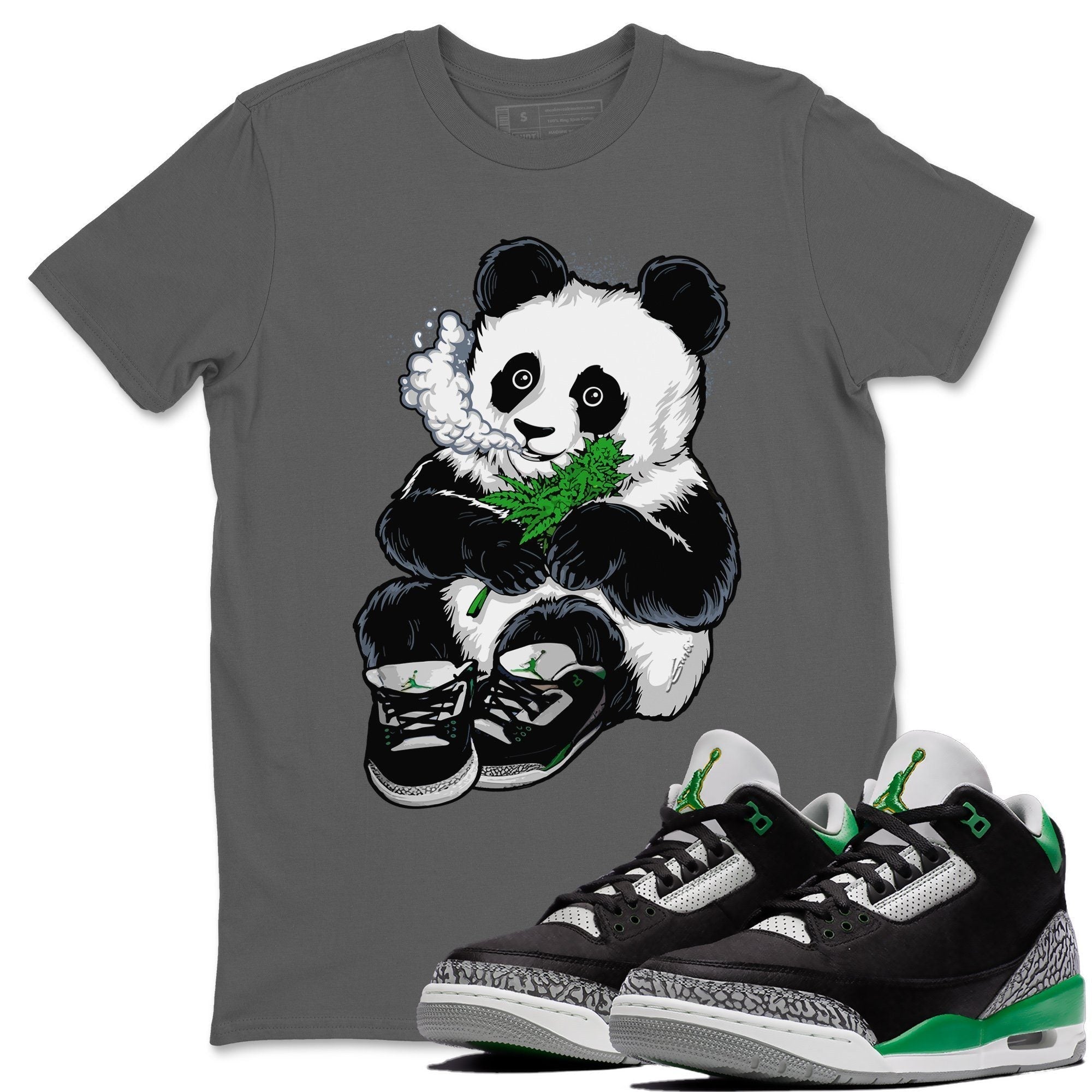 Smoking Panda Unisex Tops - Air Jordan 3 Pine Green