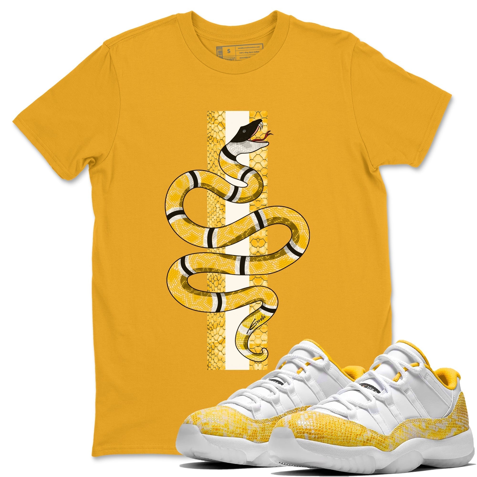 Snake Unisex Tops - Air Jordan 11 Yellow Python