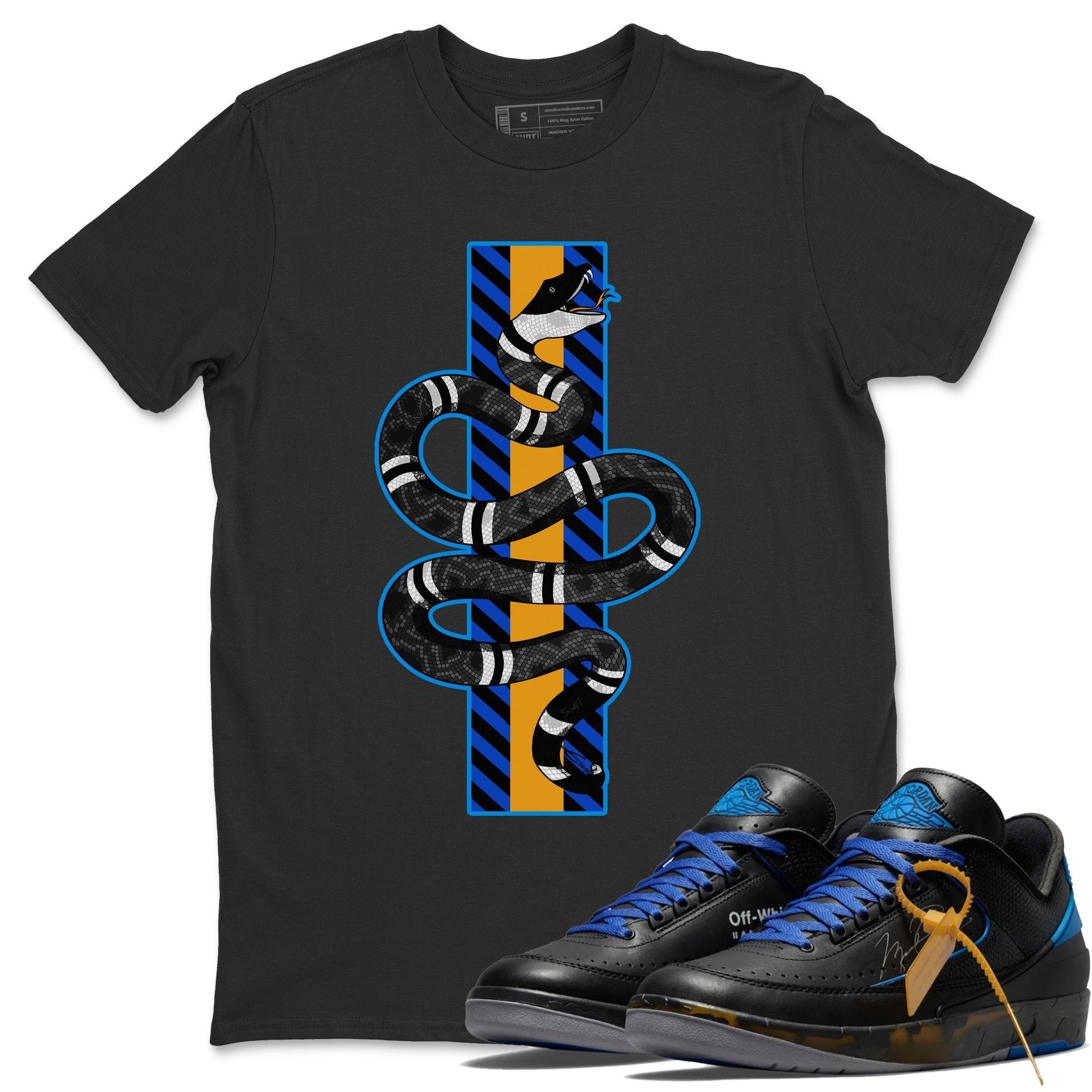 Snake Unisex Tops - Air Jordan 2 OFF-WHITE Black Blue
