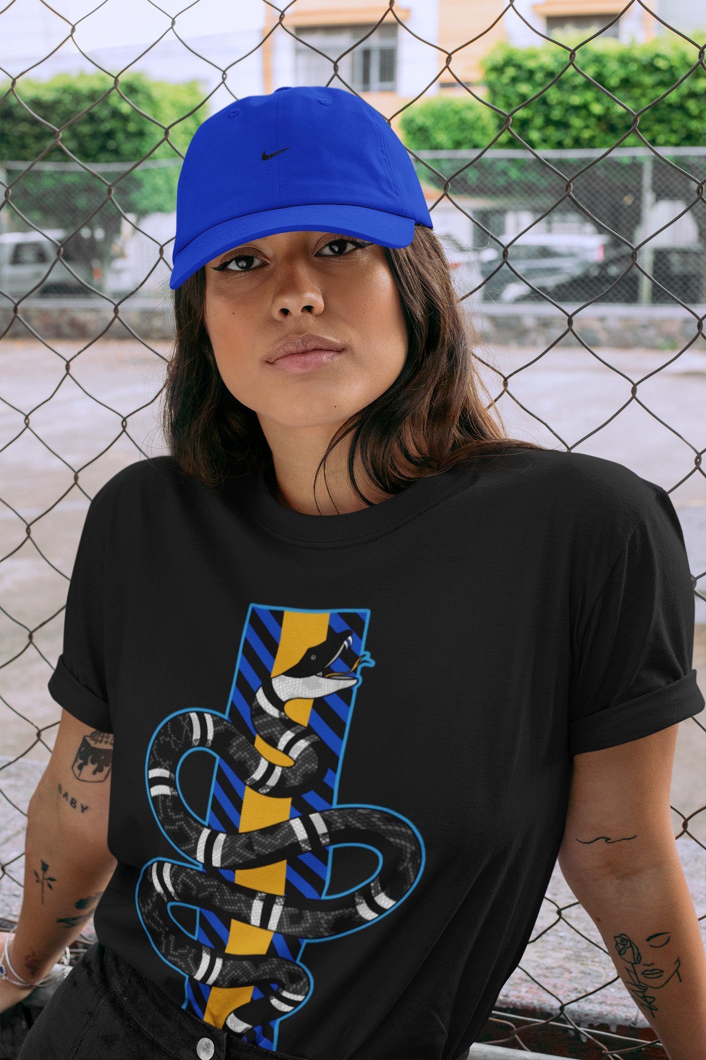 Snake Unisex Tops - Air Jordan 2 OFF-WHITE Black Blue