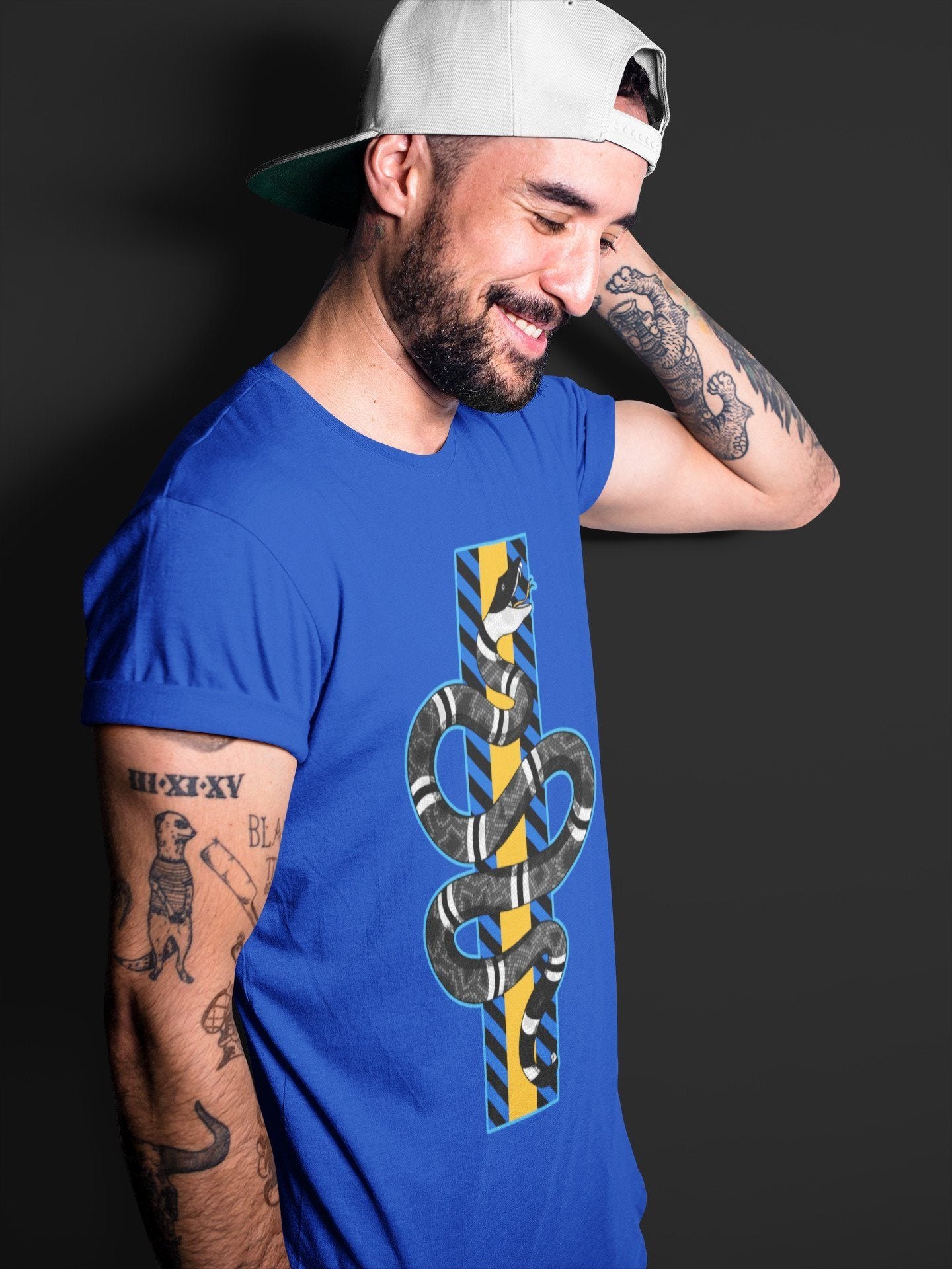 Snake Unisex Tops - Air Jordan 2 OFF-WHITE Black Blue