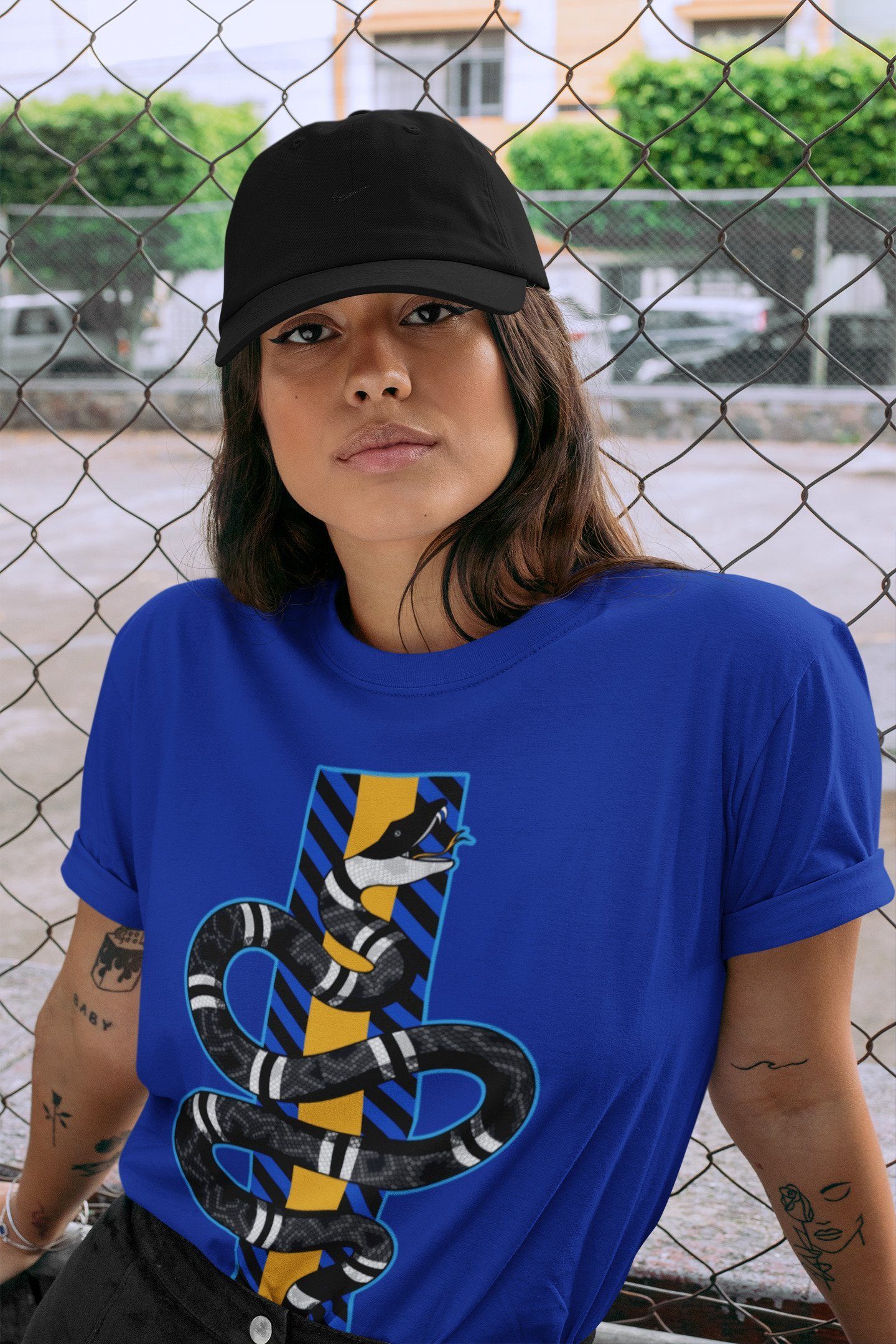 Snake Unisex Tops - Air Jordan 2 OFF-WHITE Black Blue