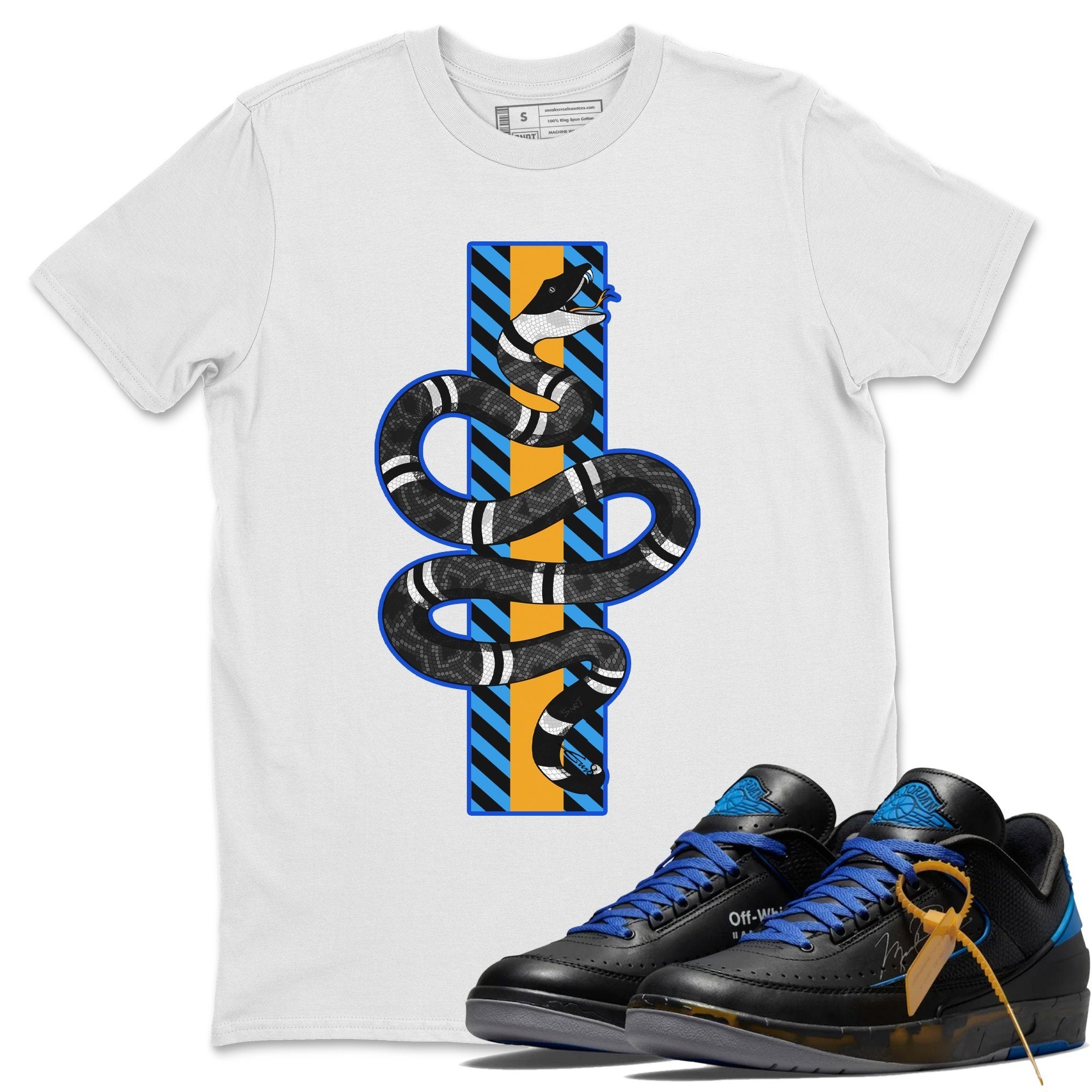 Snake Unisex Tops - Air Jordan 2 OFF-WHITE Black Blue