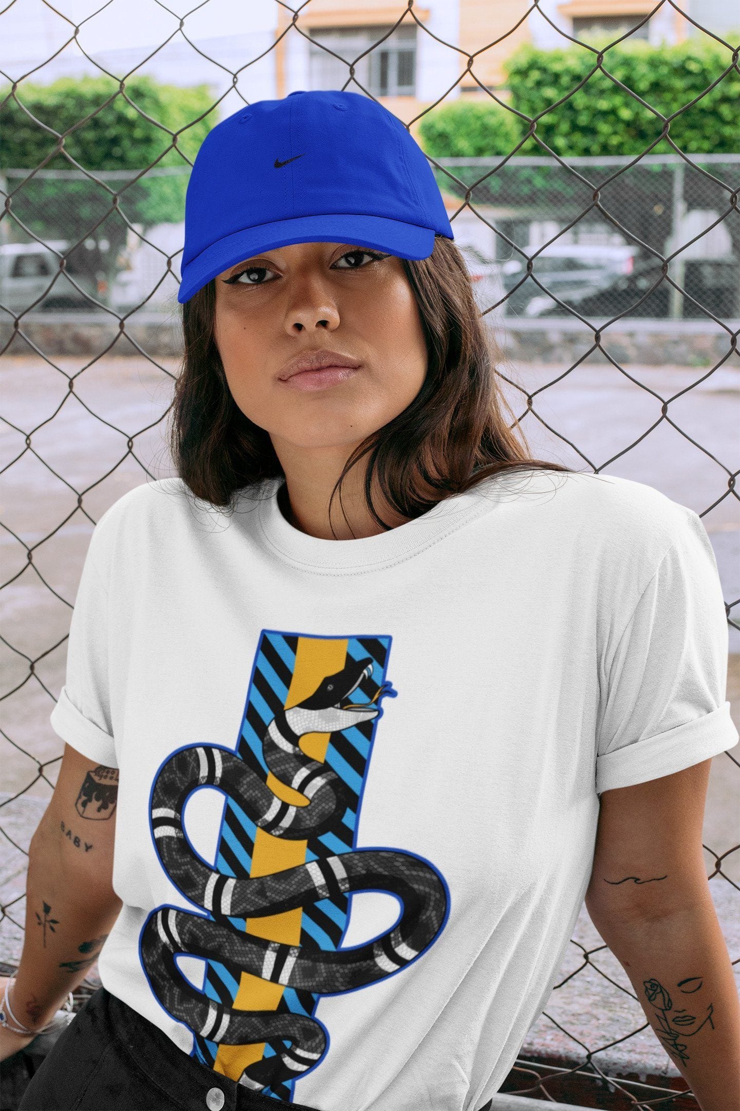 Snake Unisex Tops - Air Jordan 2 OFF-WHITE Black Blue