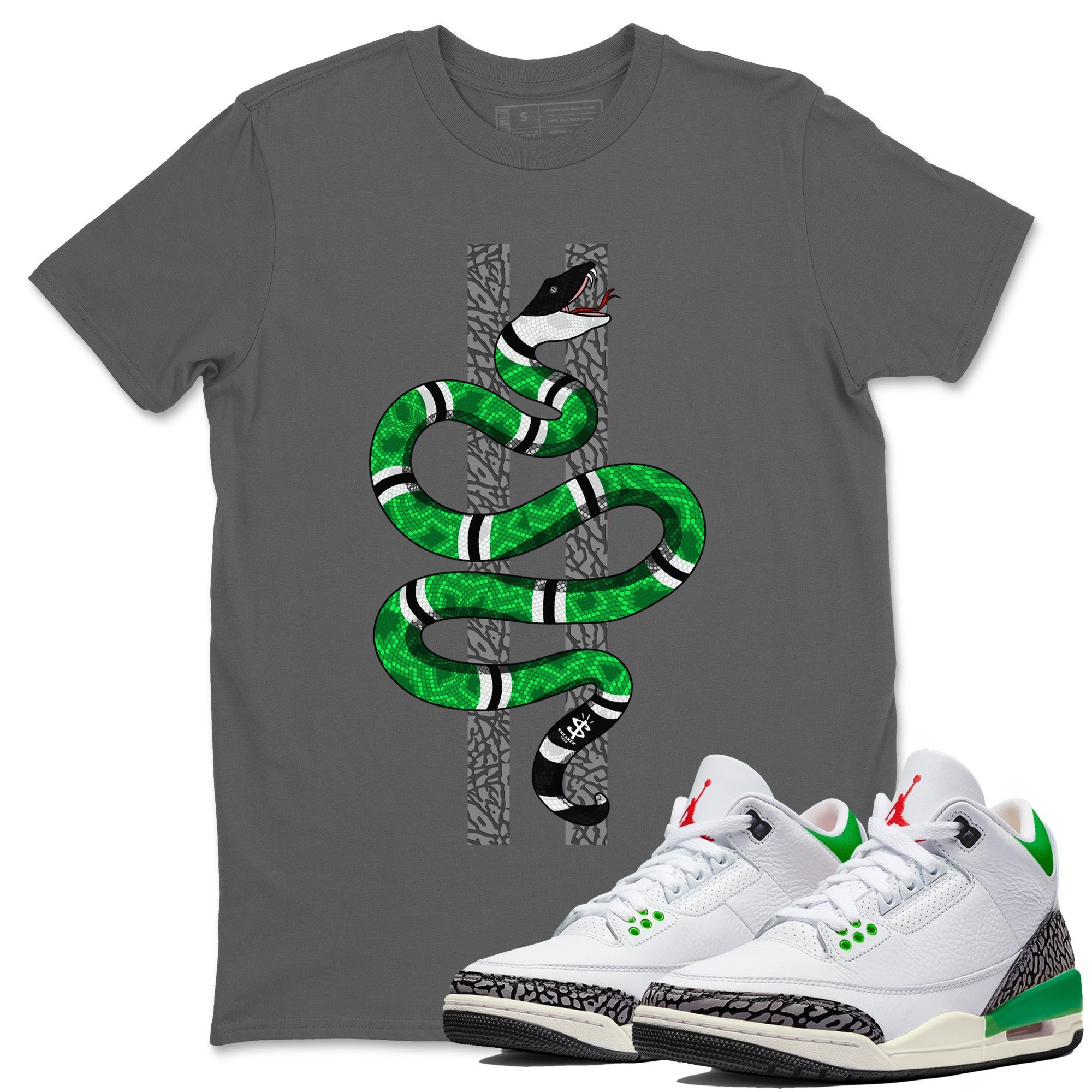 Snake Unisex Tops - Air Jordan 3 Lucky Green