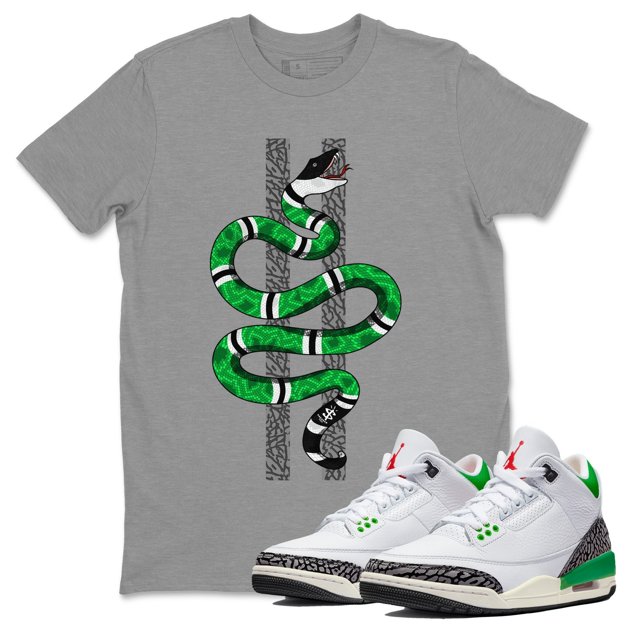 Snake Unisex Tops - Air Jordan 3 Lucky Green