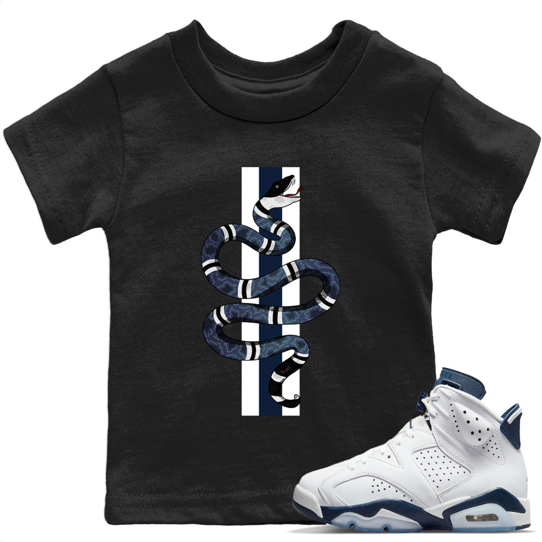Snake Kids Tops - Air Jordan 6 Midnight Navy