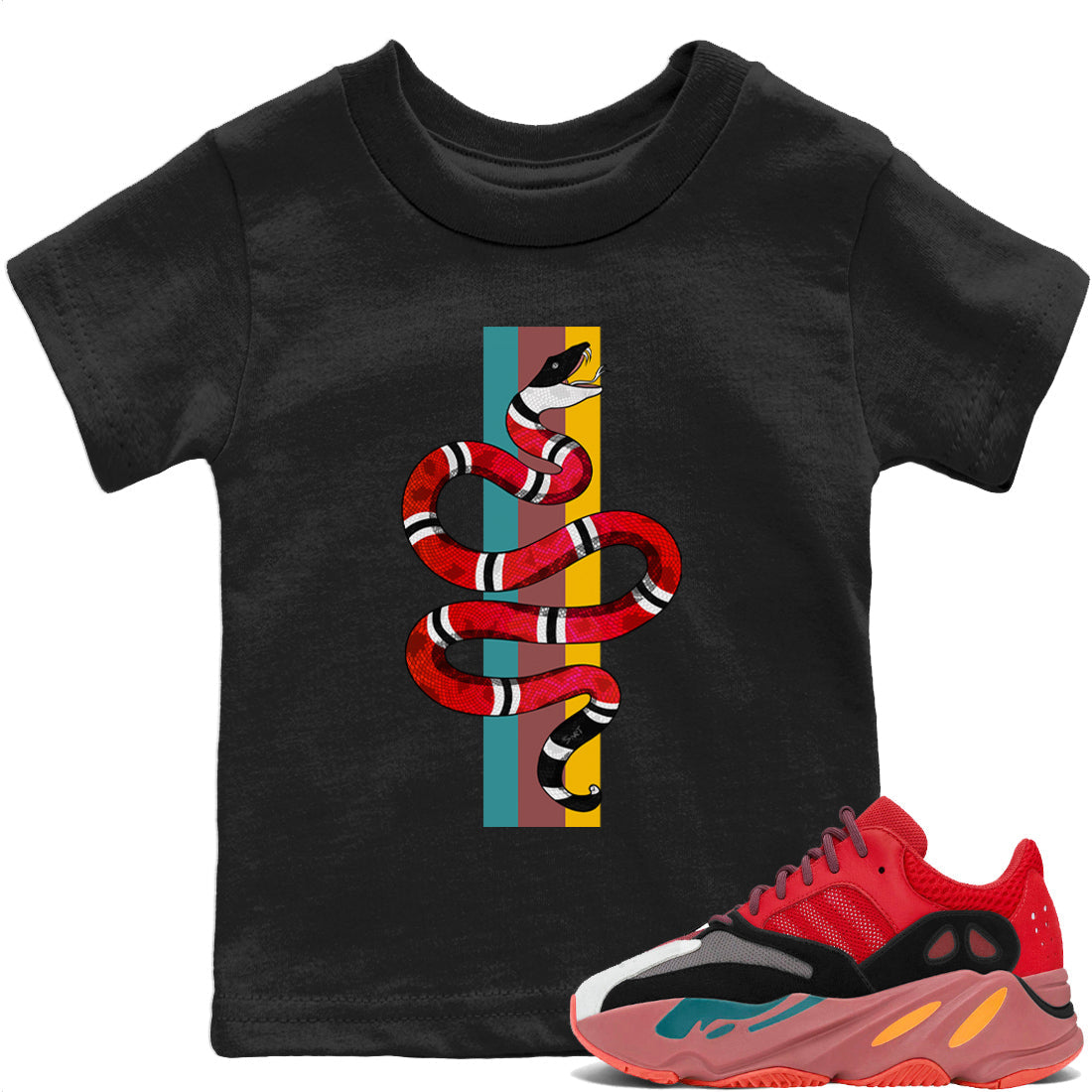 Snake Kids Tops - Yeezy 700 Hi-Res Red