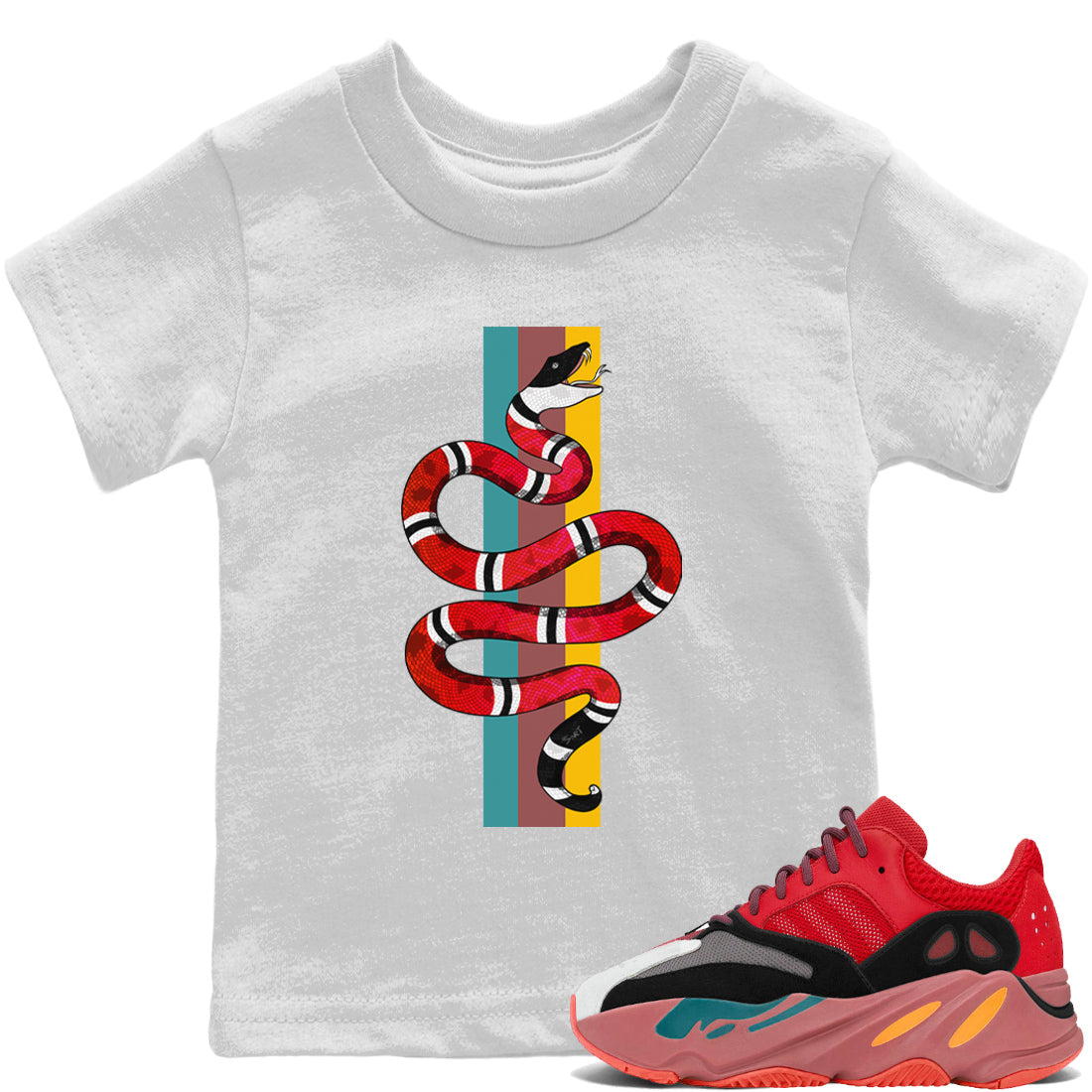 Snake Kids Tops - Yeezy 700 Hi-Res Red