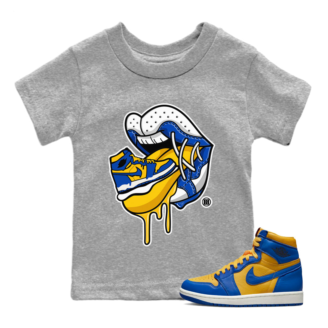 snkmatch Addiction 2 Kids Tops - Air Jordan 1 Game Royal Varsity Maize