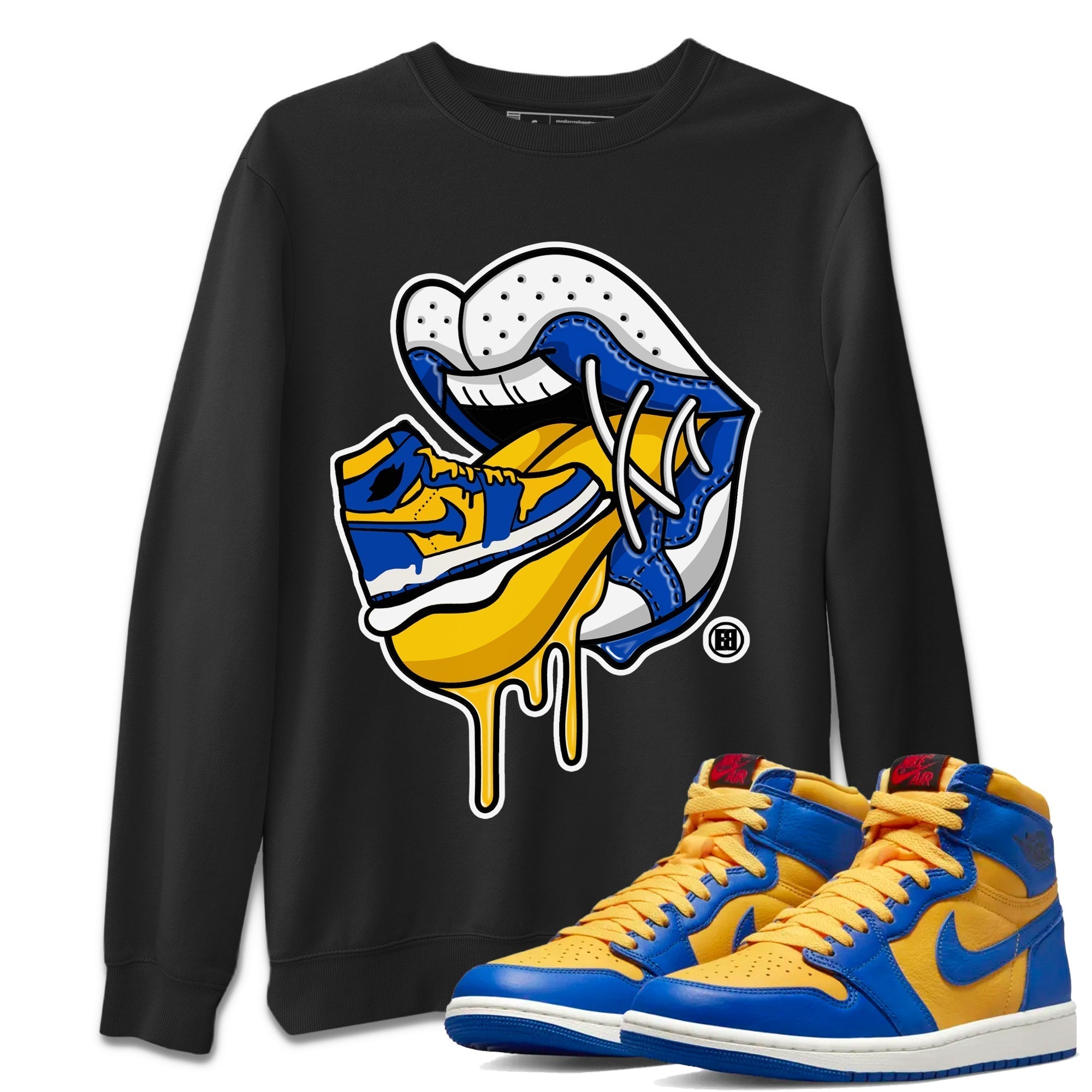 snkmatch Addiction 2 Unisex Tops - Air Jordan 1 Game Royal Varsity Maize
