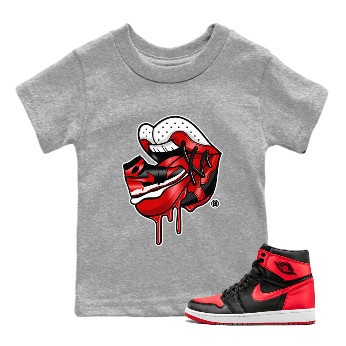 snkmatch Addiction 2 Kids Tops - Air Jordan 1 Satin Bred