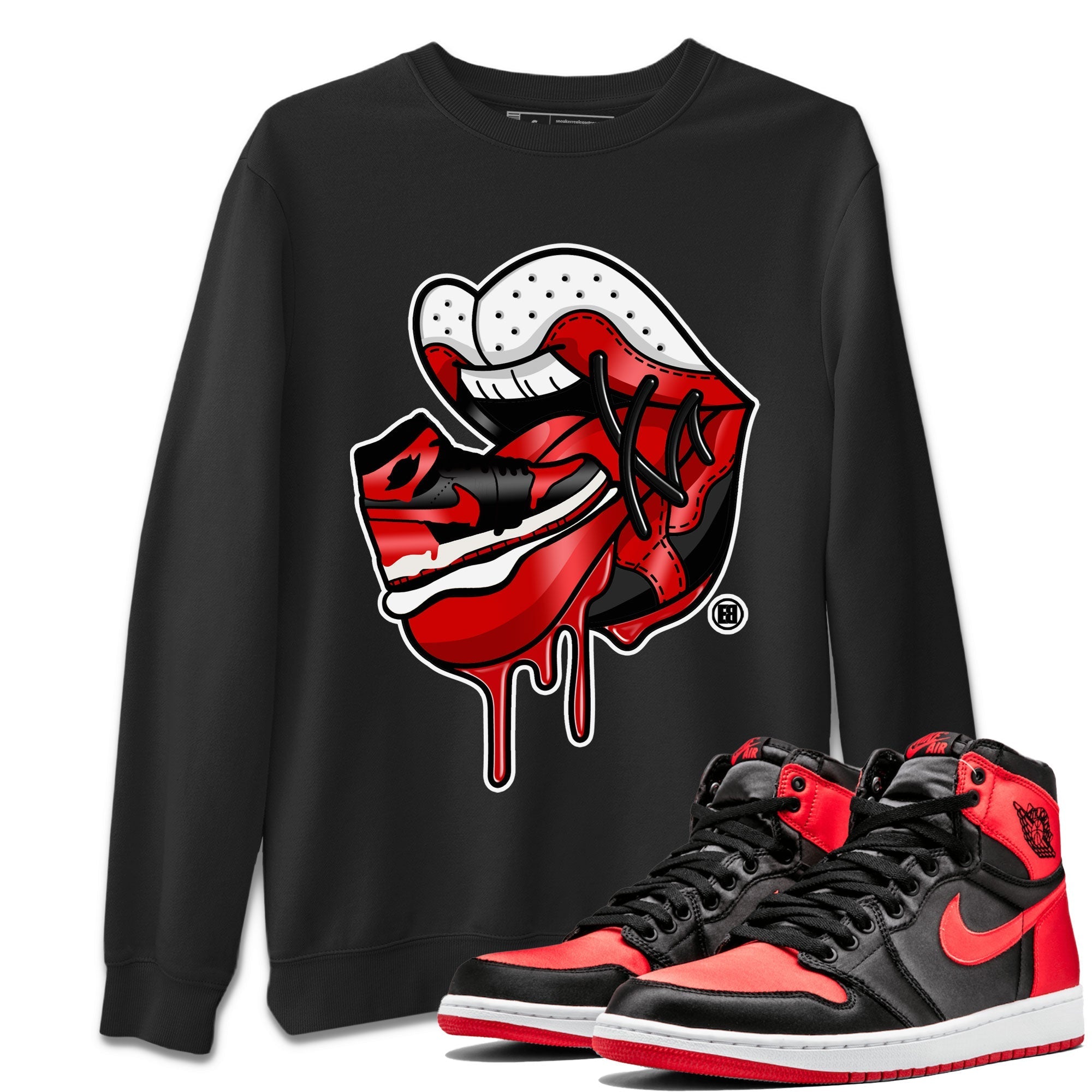 snkmatch Addiction 2 Unisex Tops - Air Jordan 1 Satin Bred