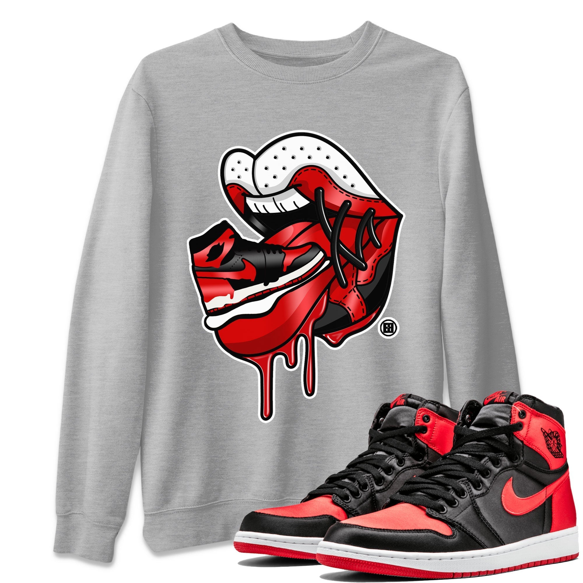 snkmatch Addiction 2 Unisex Tops - Air Jordan 1 Satin Bred