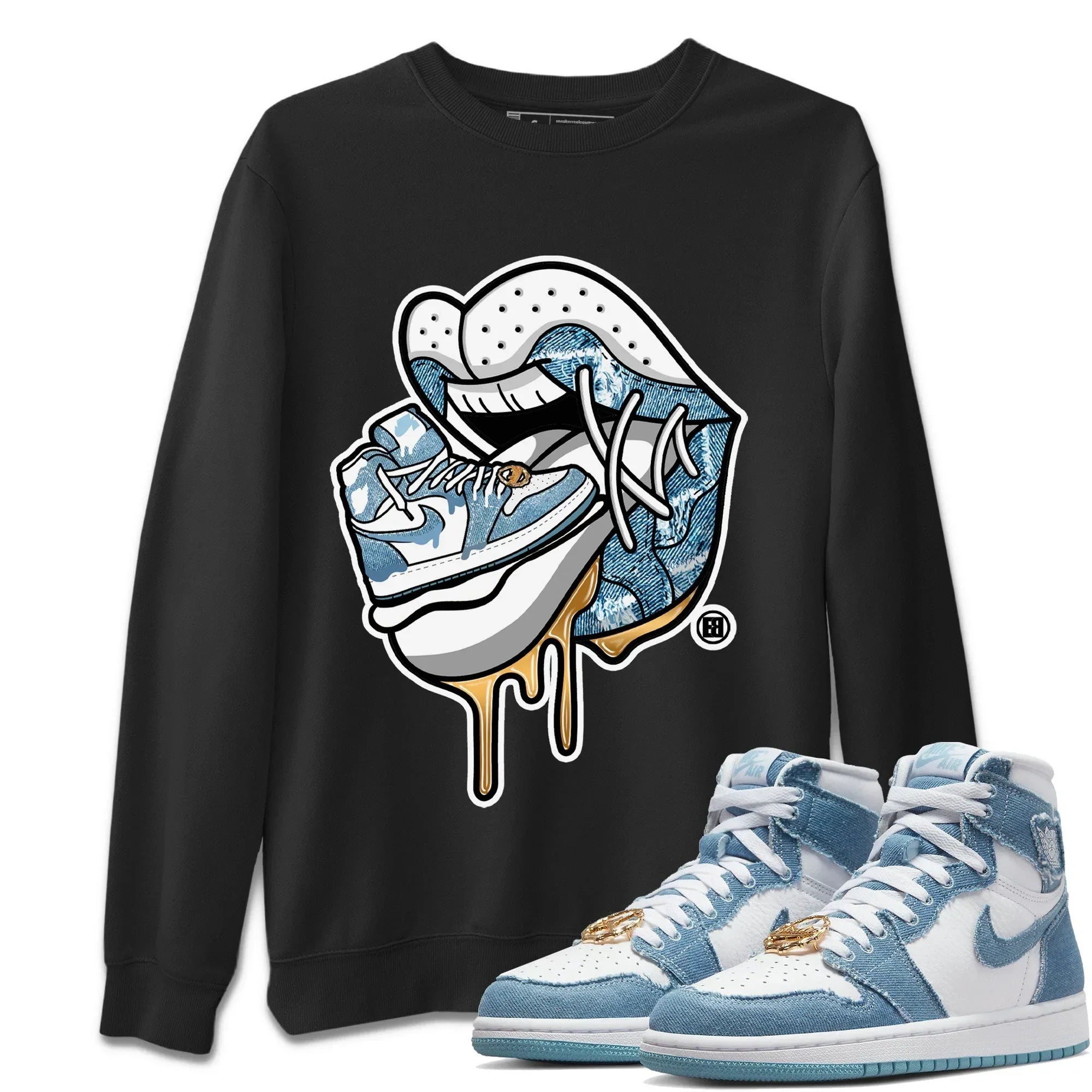 snkmatch Addiction 2 Unisex Tops - Air Jordan 1 Denim