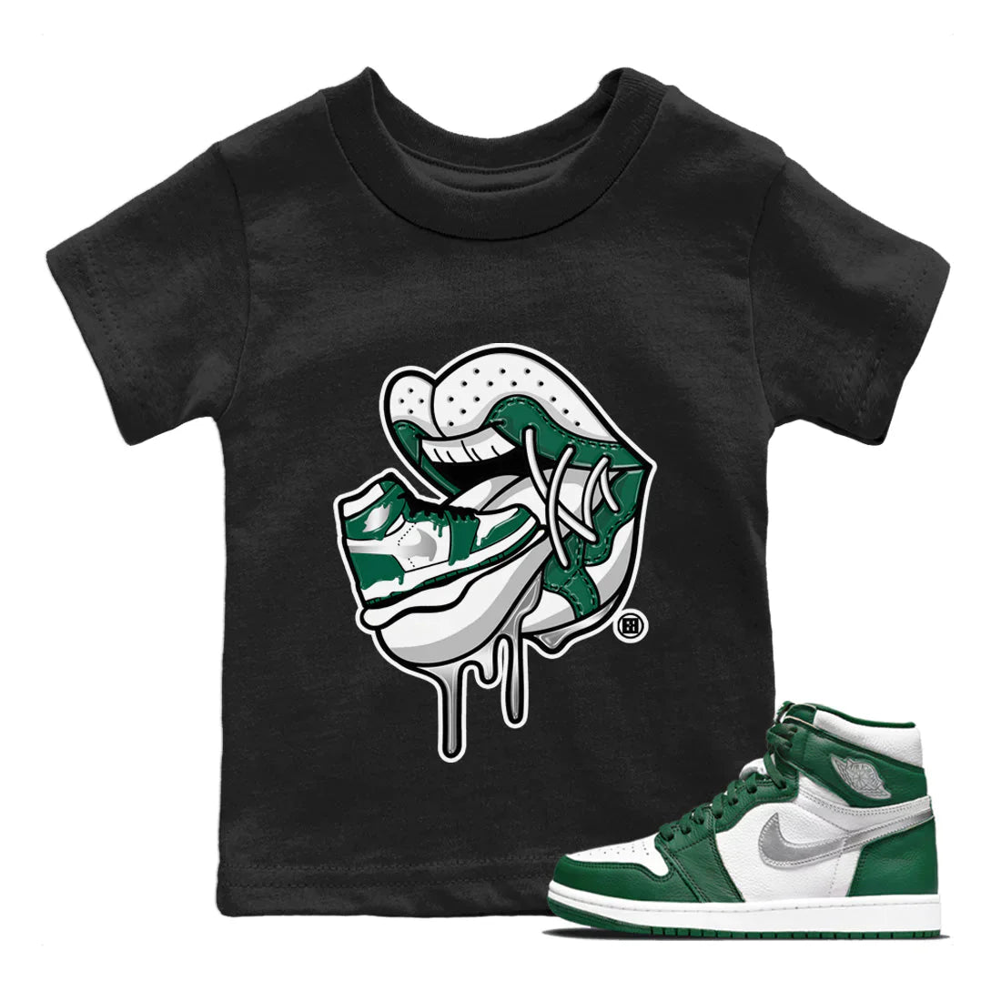 snkmatch Addiction 2 Kids Tops - Air Jordan 1 Gorge Green
